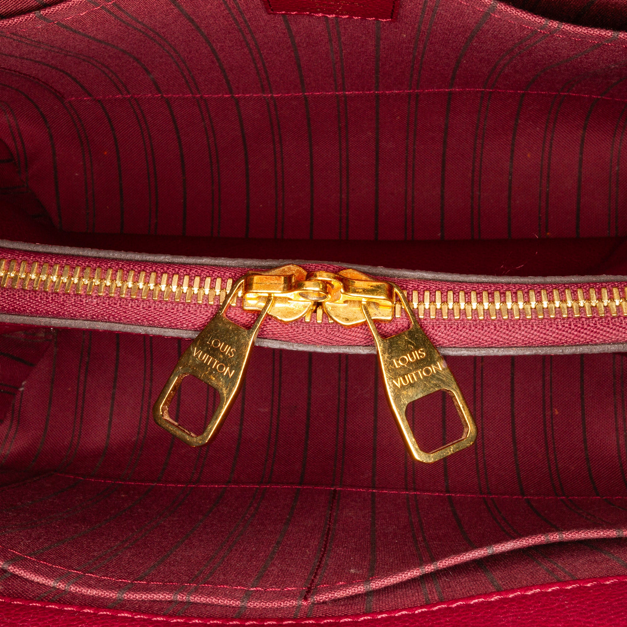 Red Louis Vuitton Monogram Empreinte Montaigne MM Satchel