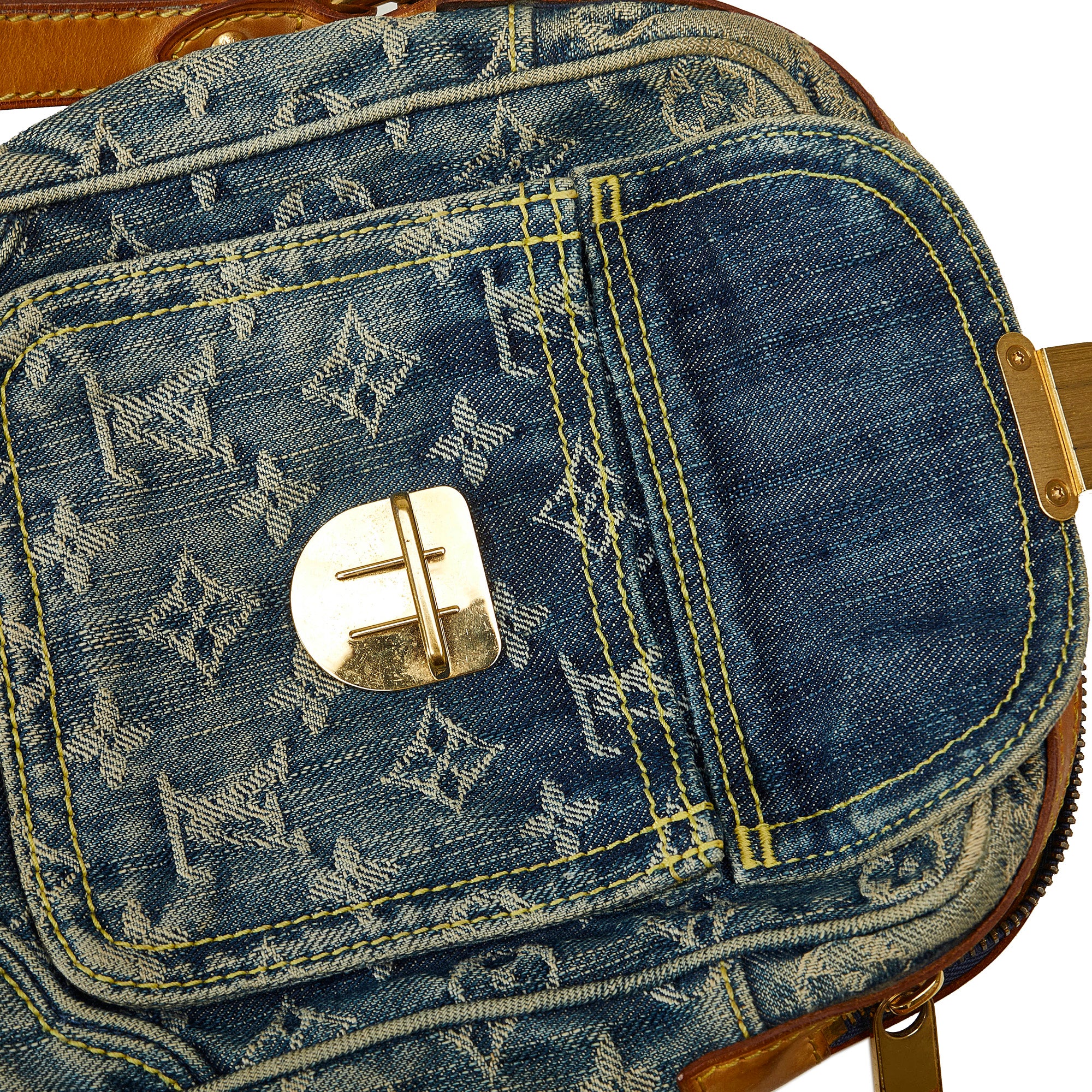 Louis Vuitton Bum Bag Waist Pouch SR2027 Blue Monogram Denim