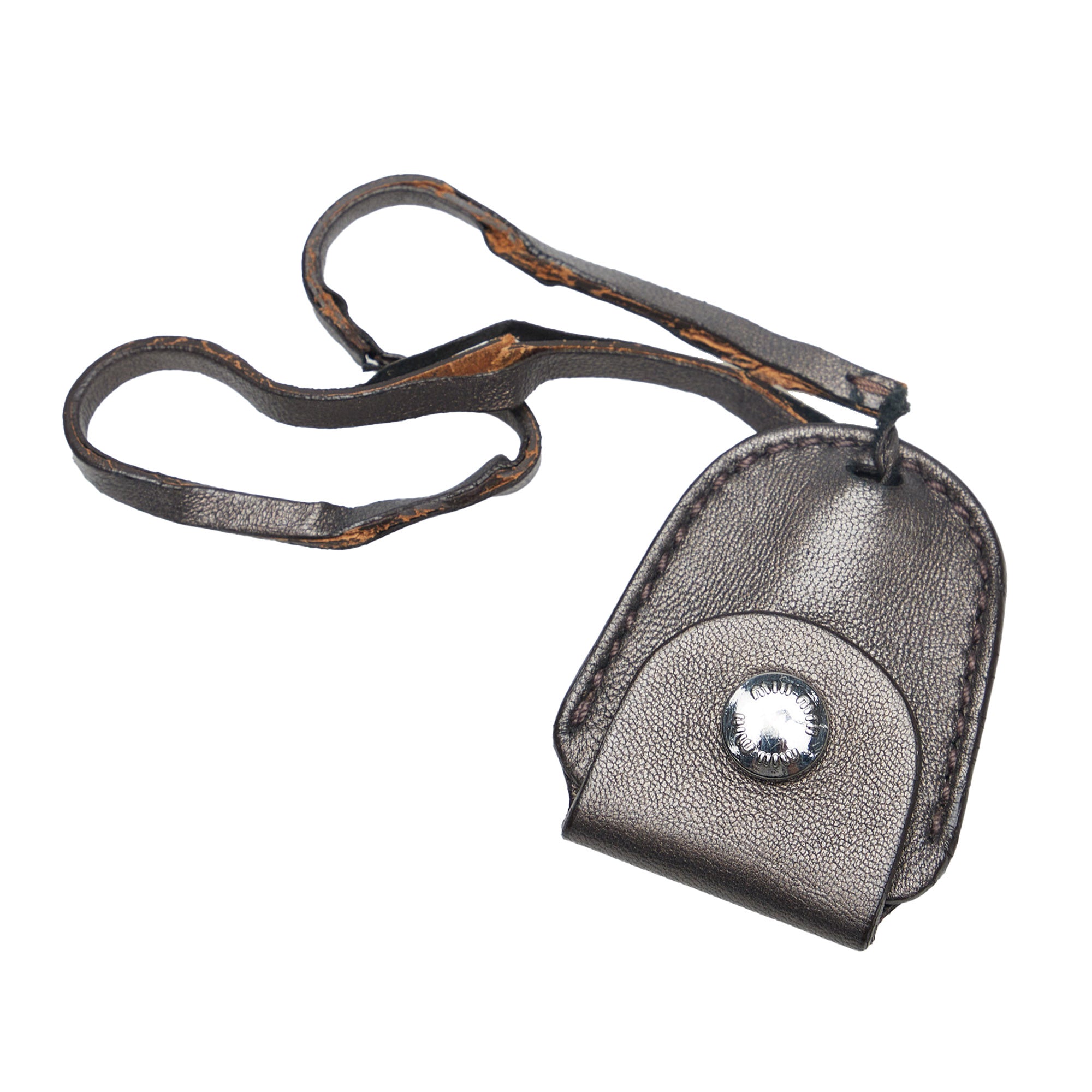 MIU MIU Gray Matelassé Ruffled Puff Leather Silver Coffer Lock Two Way Bag  Purse