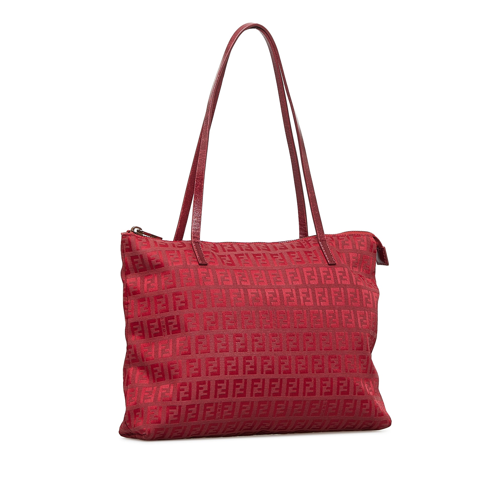 Authentic FENDI Zucchino Canvas Red Shoulder bag
