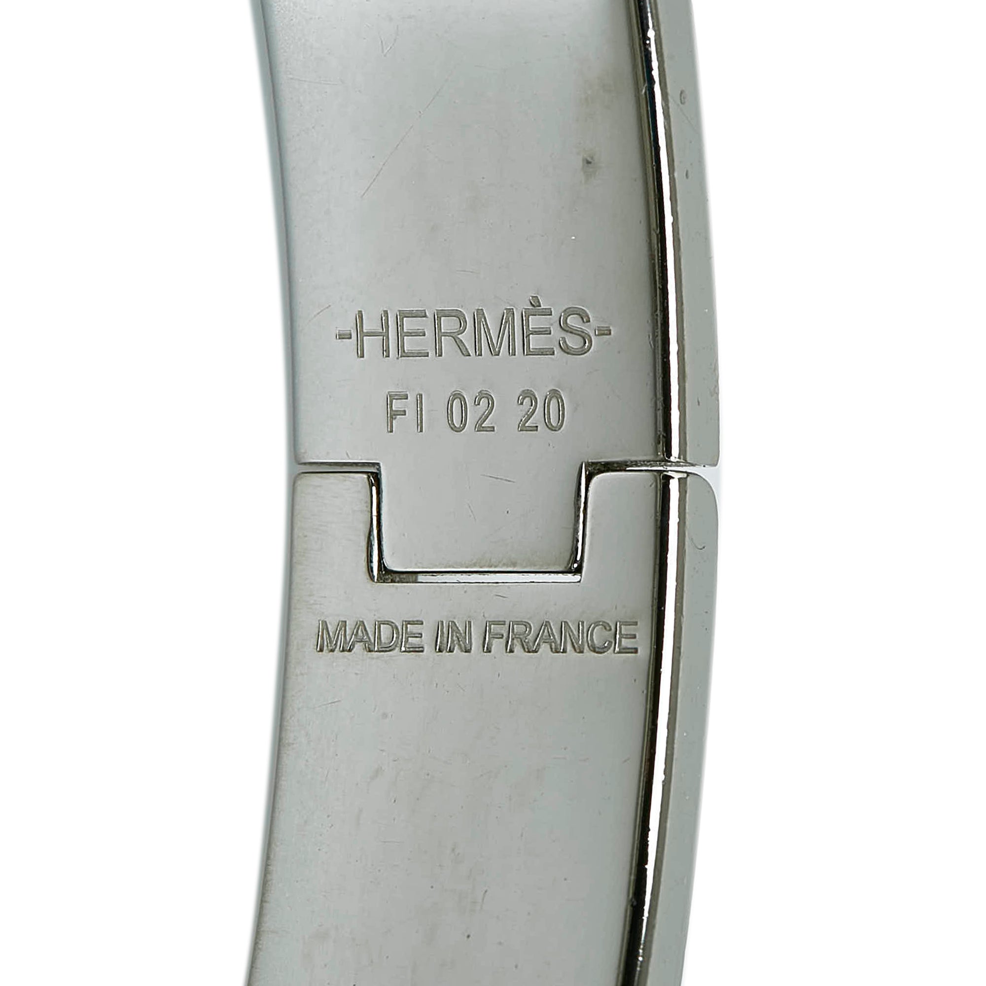 Silver Hermes Clic Clac H Bracelet – Designer Revival