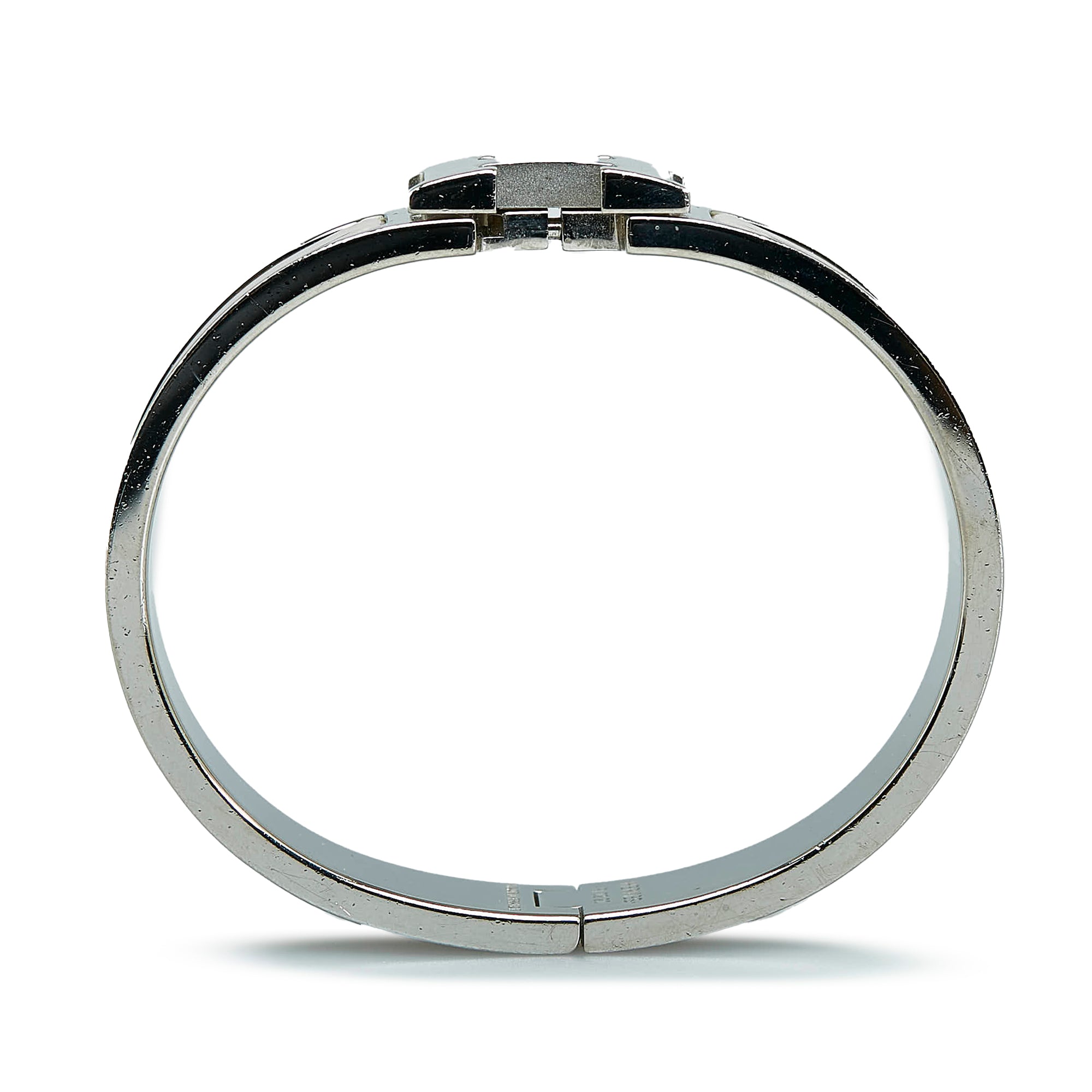 Silver Hermes Clic Clac H Bracelet – Designer Revival