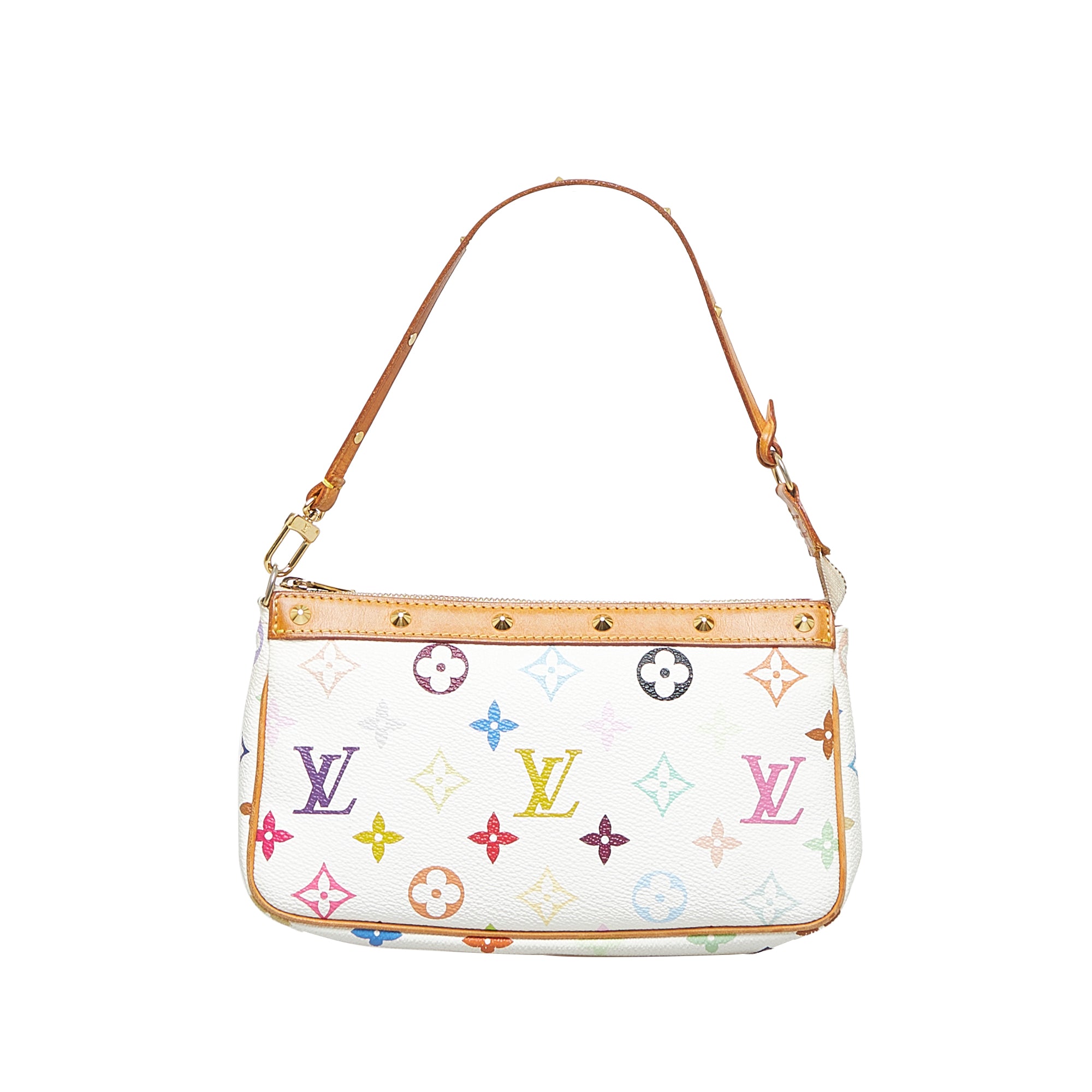 White Louis Vuitton Monogram Multicolore Pochette Accessoires Baguette