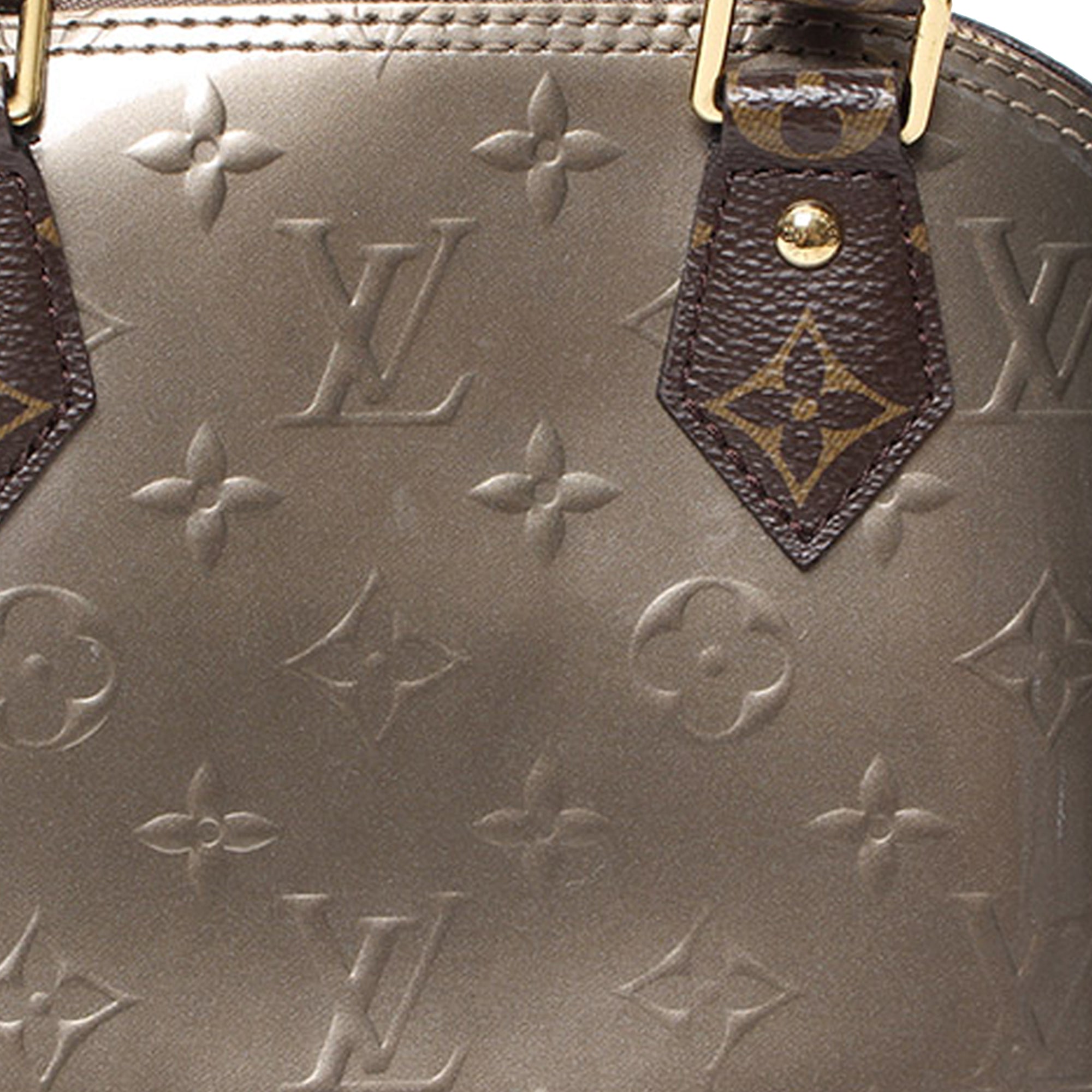 Louis Vuitton Alma Handbag Monogram Vernis with Monogram Canvas and EPI Leather Bb Silver
