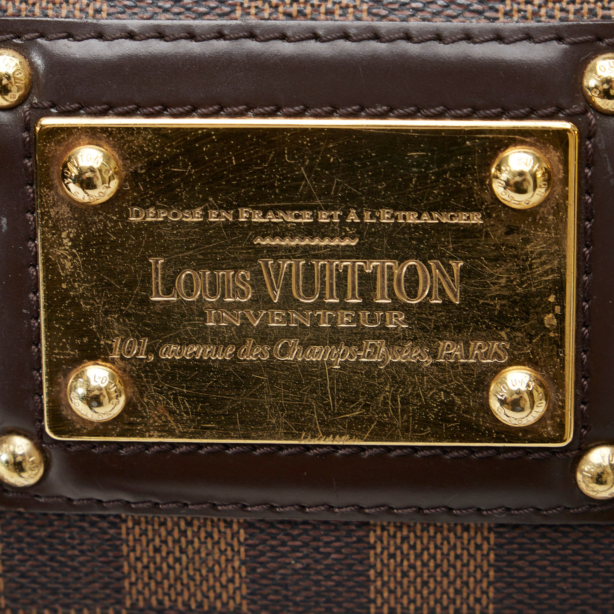 Louis Vuitton Berkeley Handbag Plate Damier Ebene N52000 Auction