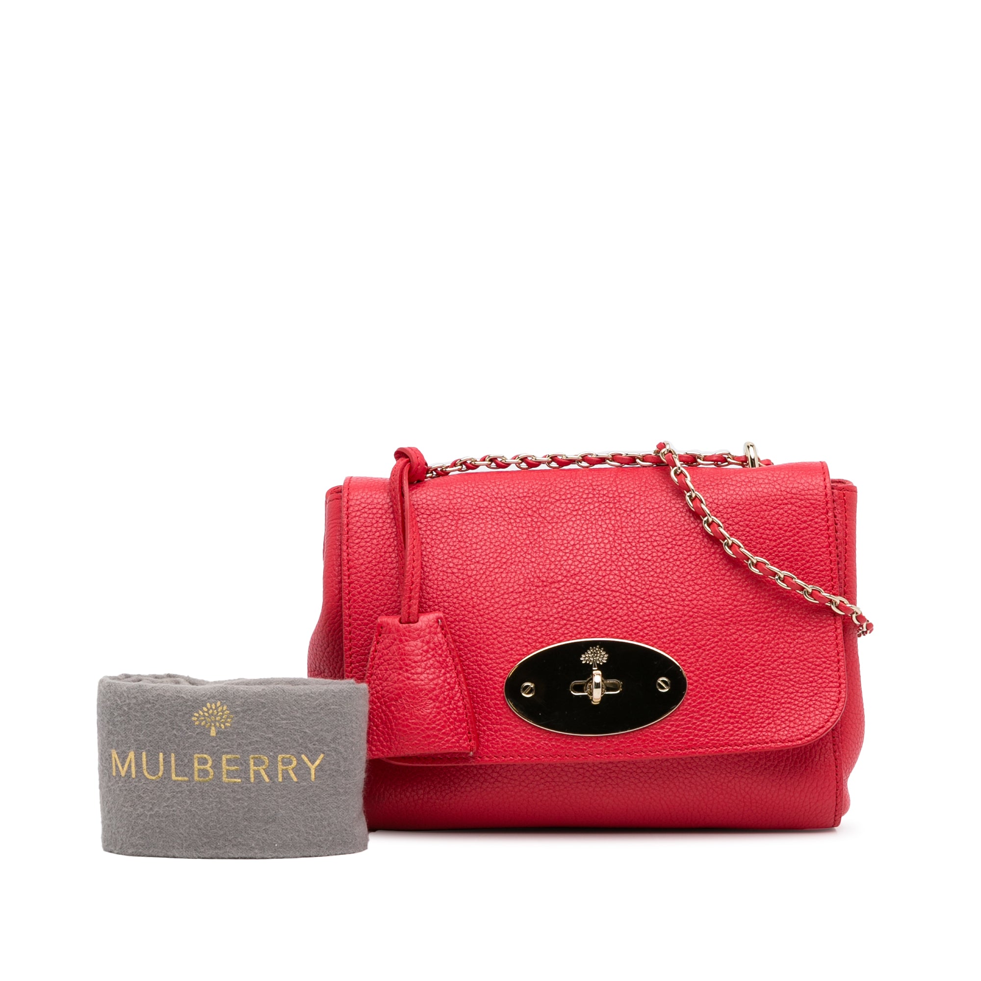 Mulberry Small Classic Grain Leather Zip Coin Pouch, Scarlet