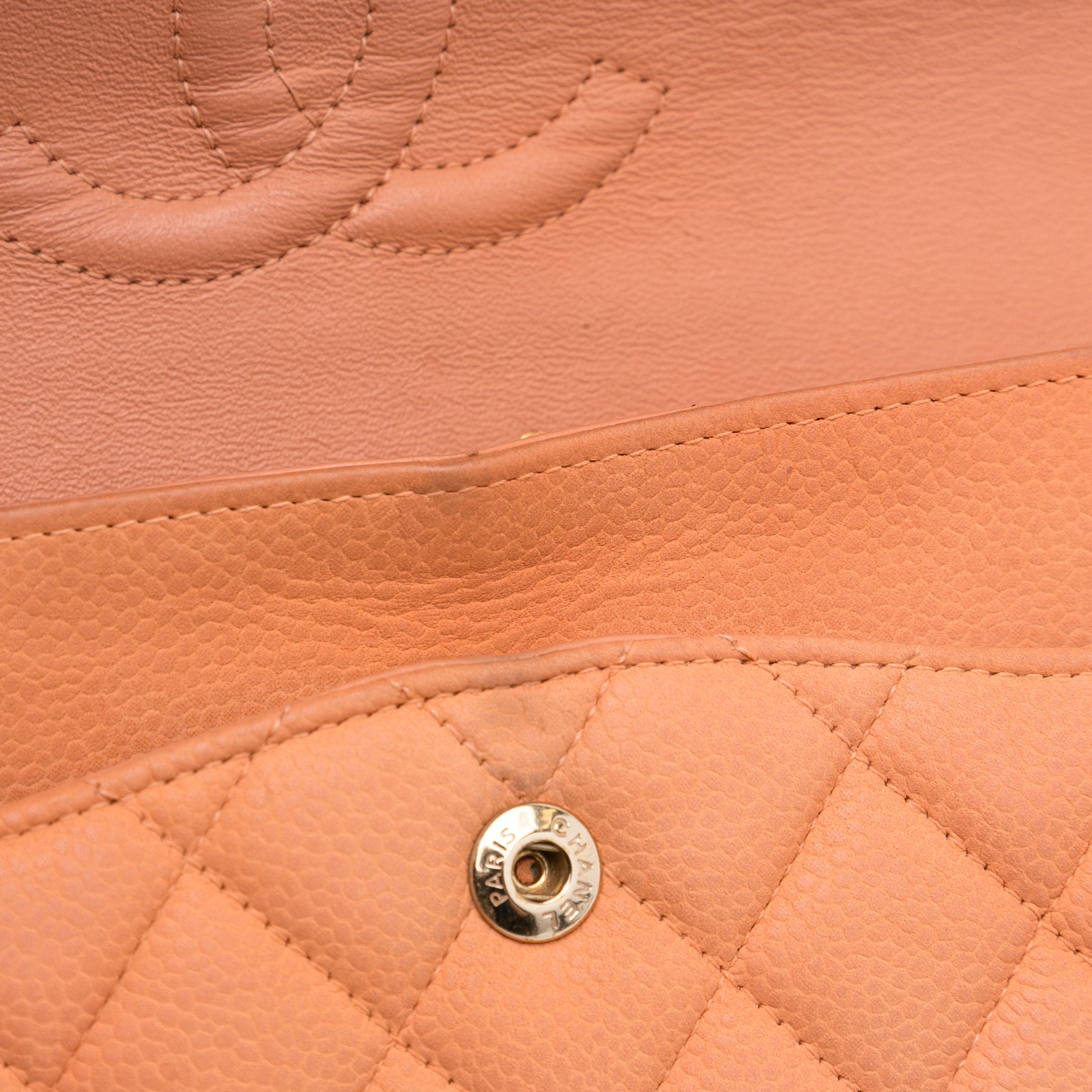 Orange Chanel Medium Classic Caviar Double Flap Shoulder Bag – Designer  Revival