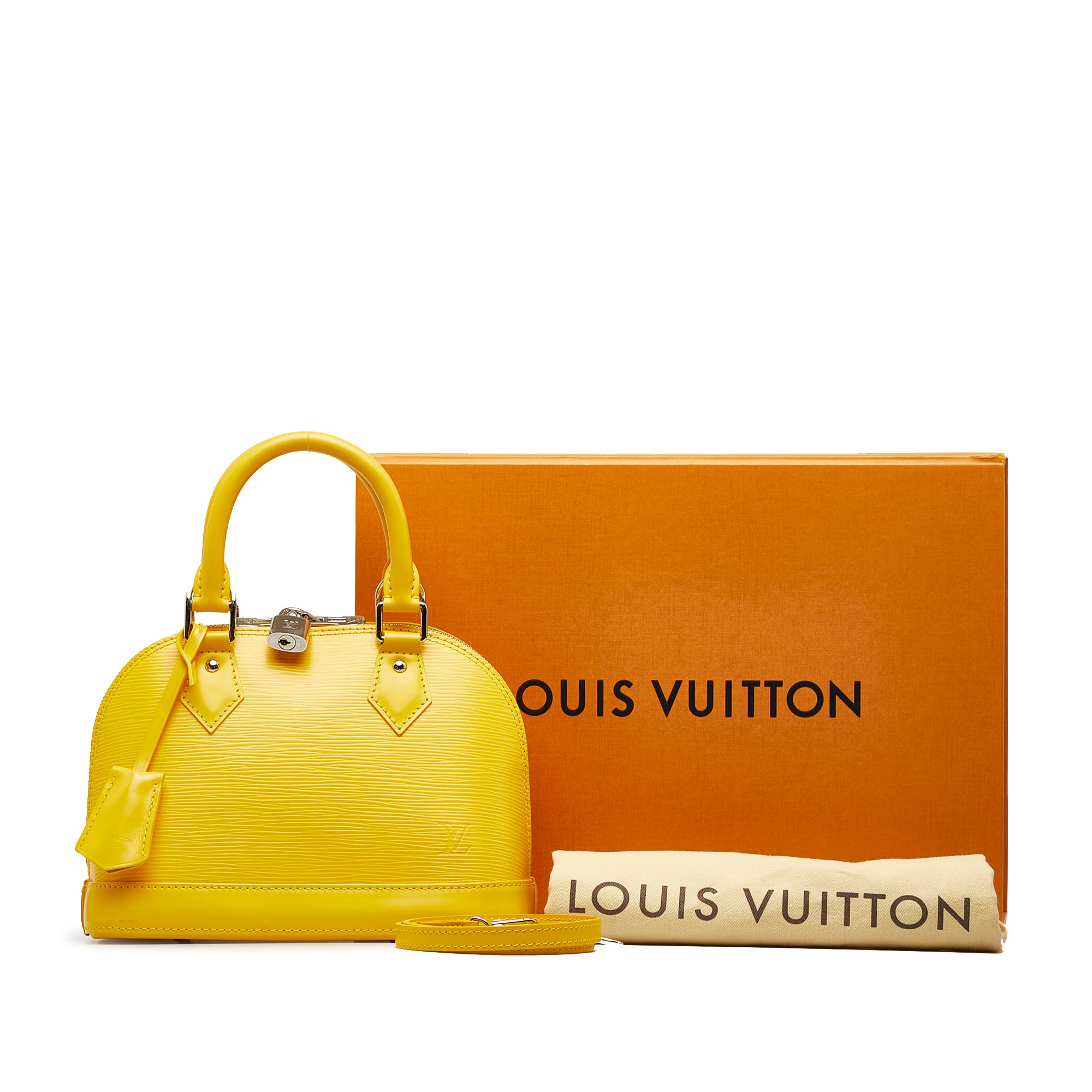 LOUIS VUITTON Bag Alma PM Citron Yellow Epi Leather