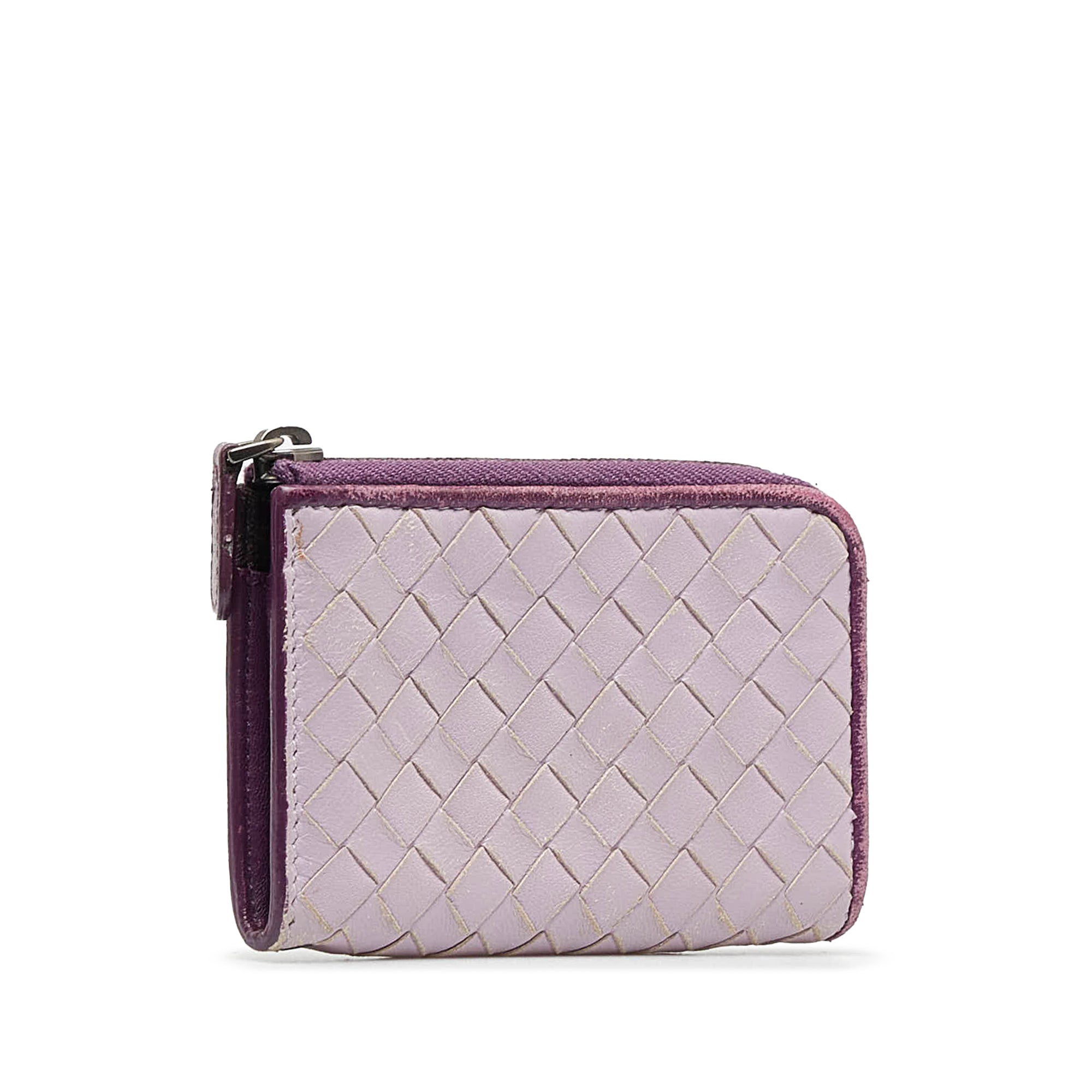 VTG Genuine BOTTEGA VENETA Light Purple Intercciato Leather Small Shoulder  Bag