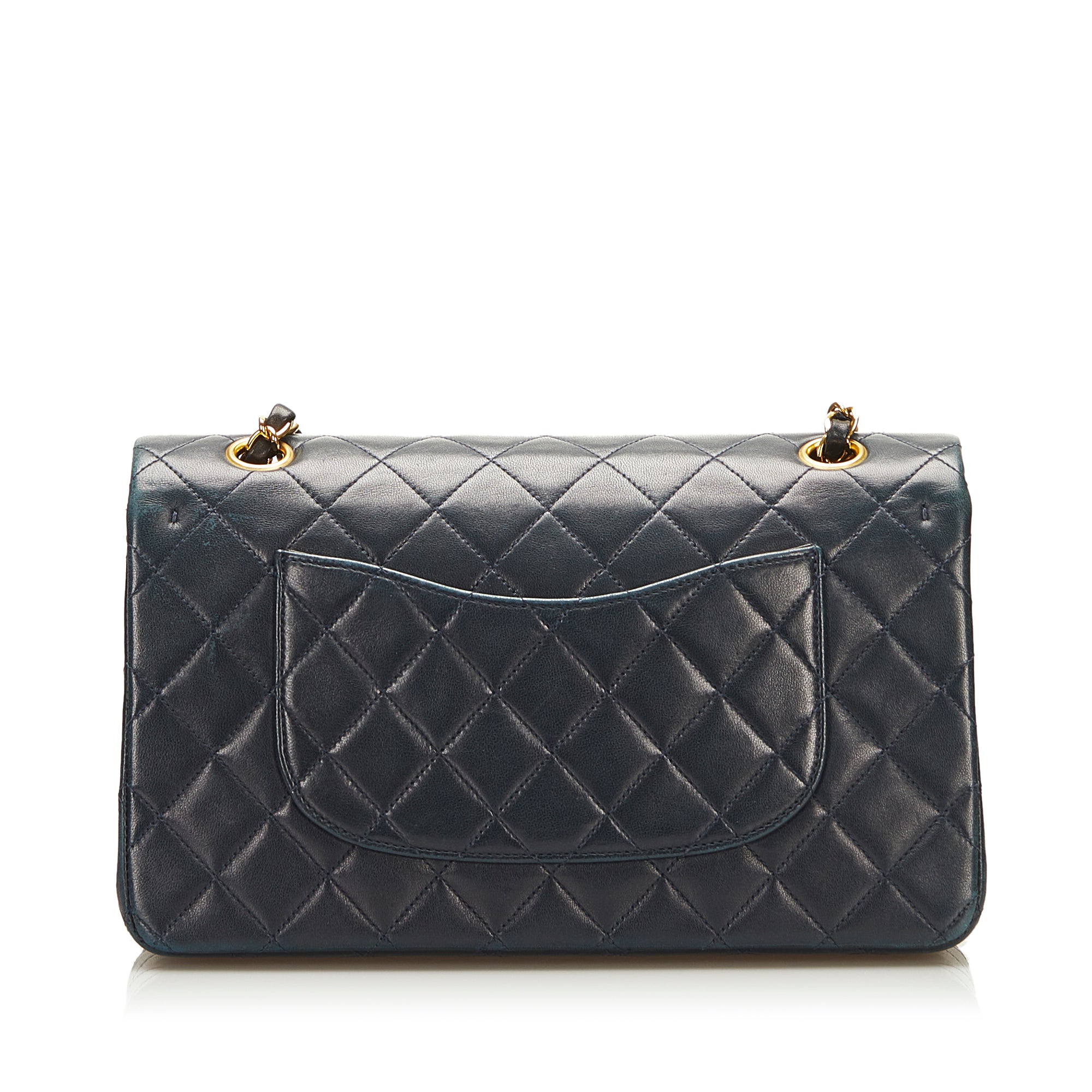 Black Chanel Medium Classic Lambskin Double Flap Bag – Designer Revival