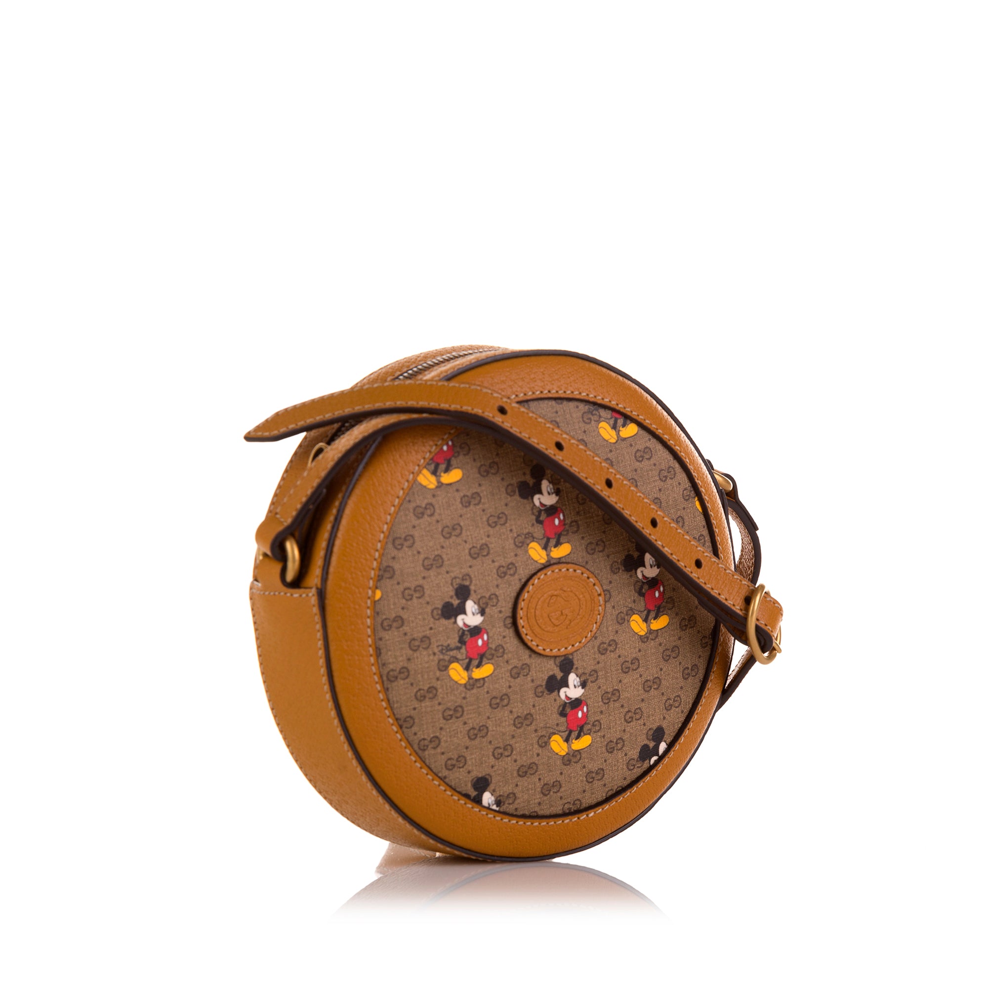 Gucci Brown GG Mickey Mouse Round Crossbody Gucci