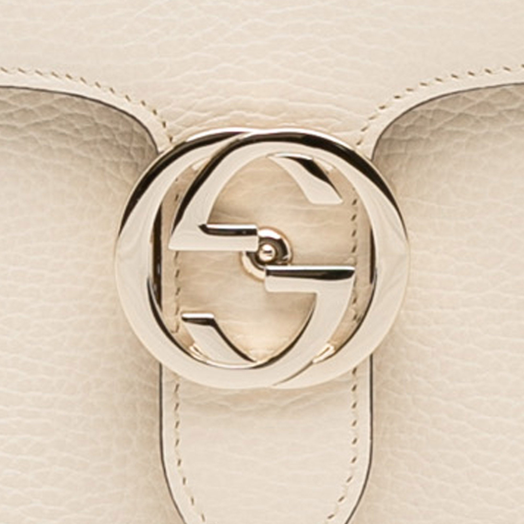 Gucci Cream Leather Small Dollar Interlocking G Crossbody Bag