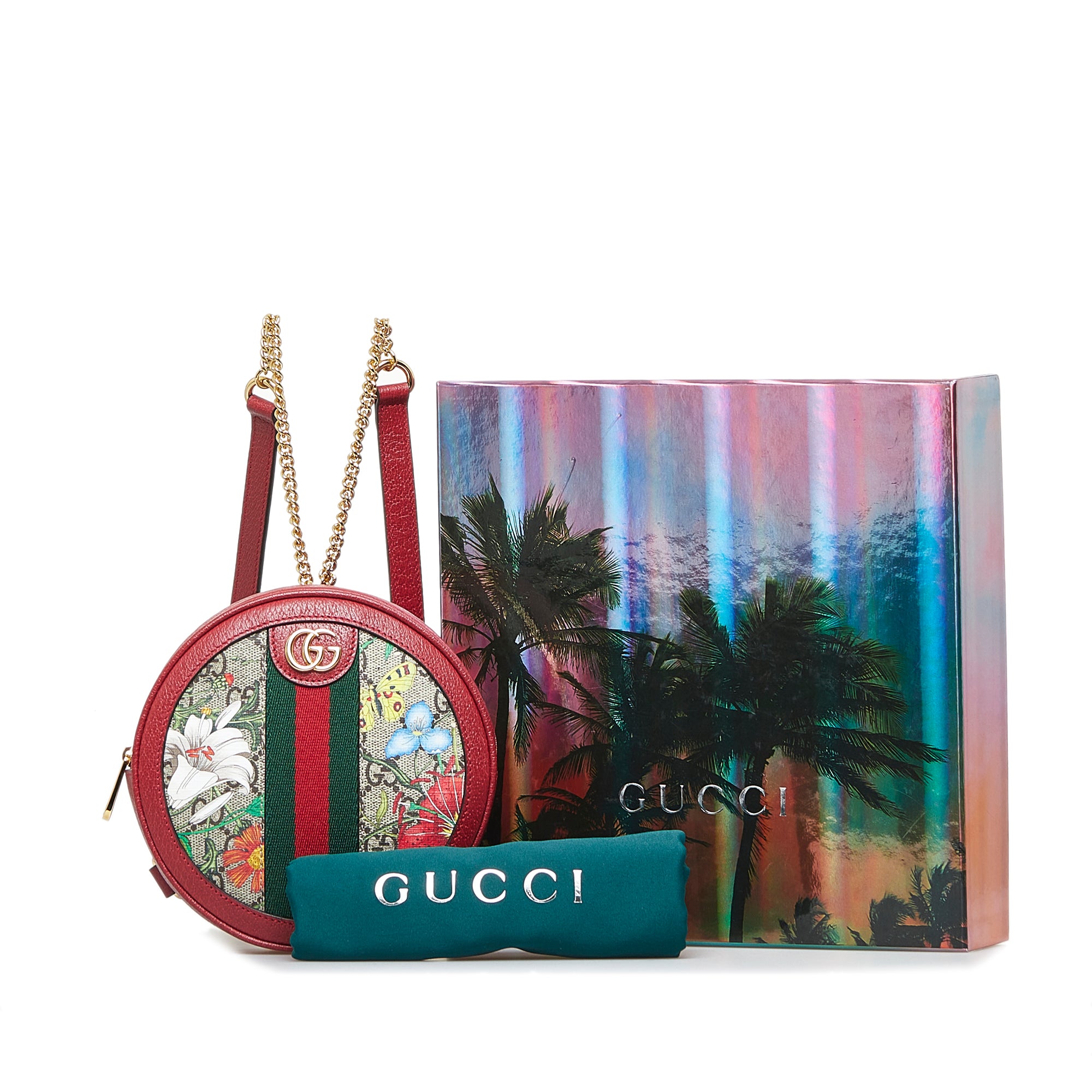 GUCCI Ophidia GG Flora Mini Supreme Backpack Bag Red 598661