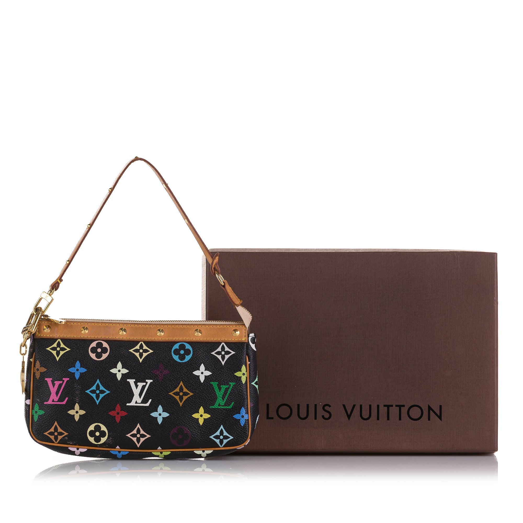 LOUIS VUITTON Pochette Accessoires Handbag in White Multicolour Monogram  2003 [ReSale]