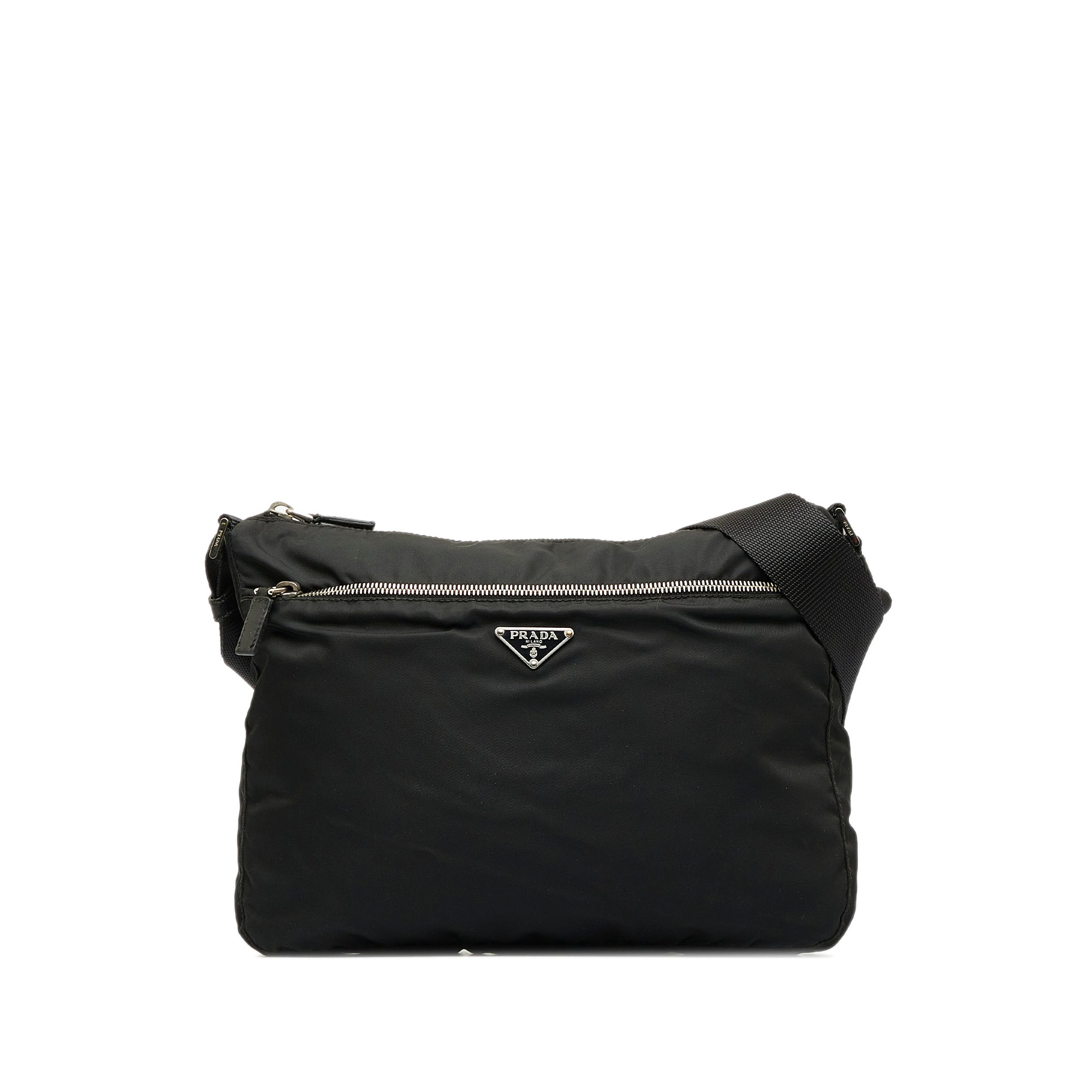 Prada Large Nylon Crossbody Bag in Black