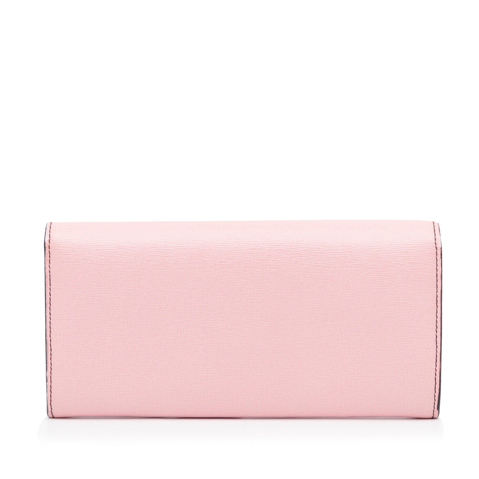 Fendi Pink Fendi Continental Long Wallet Leather Pony-style