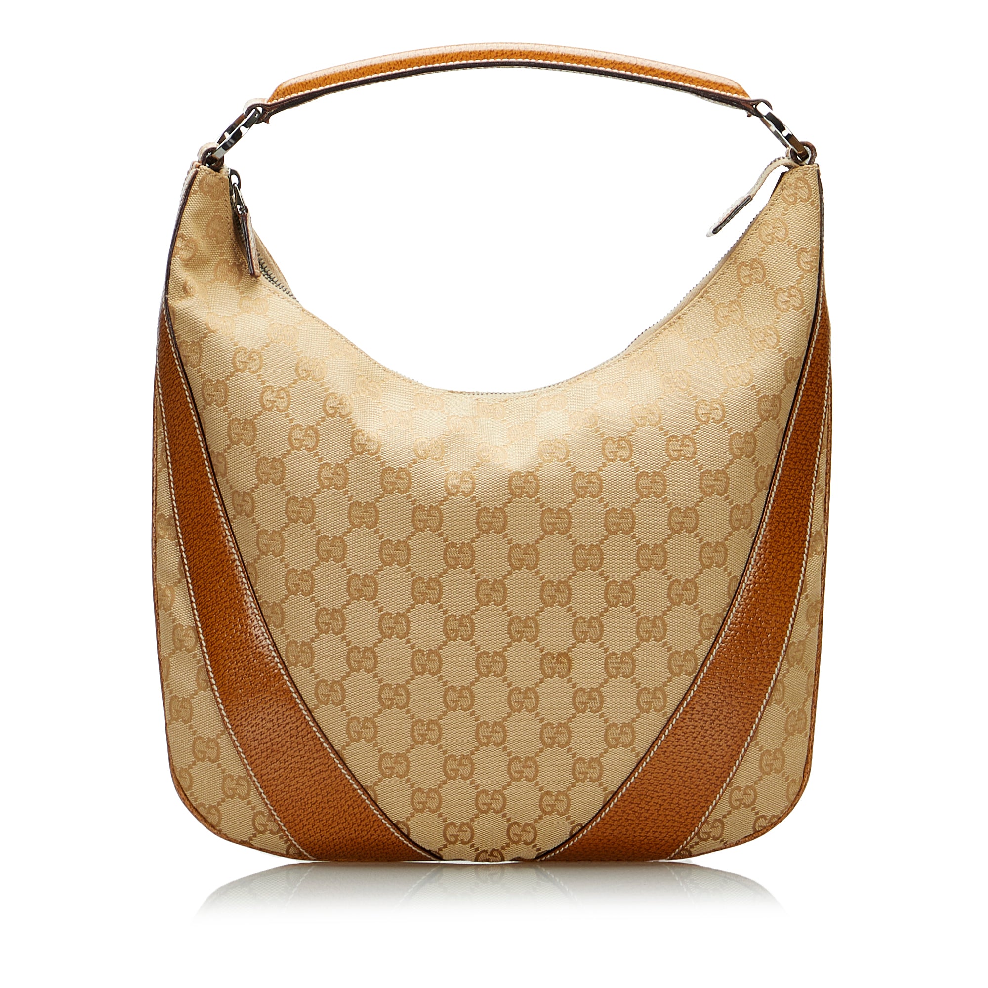 GUCCI Medium Monogram GG Twins Canvas Leather Hobo Shoulder Bag