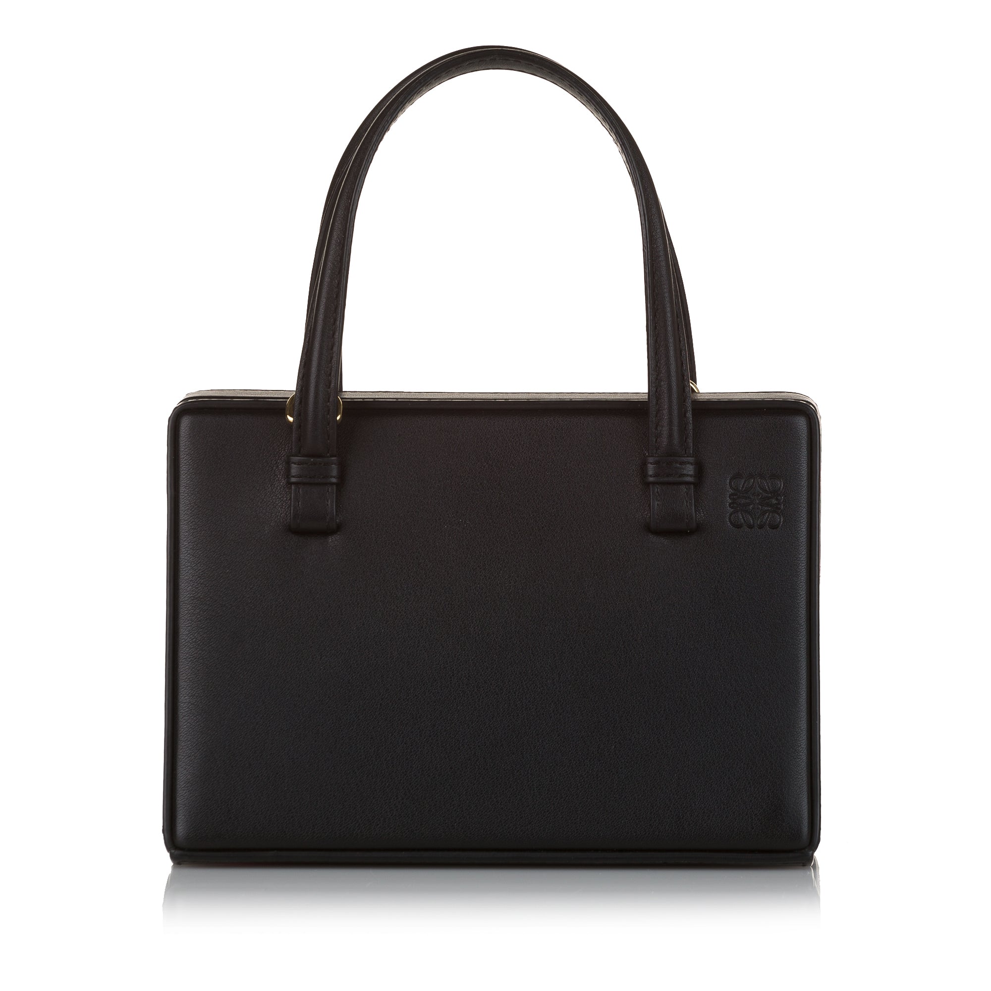 toegang borduurwerk Caroline Blue Loewe Postal Leather Satchel Bag – Designer Revival