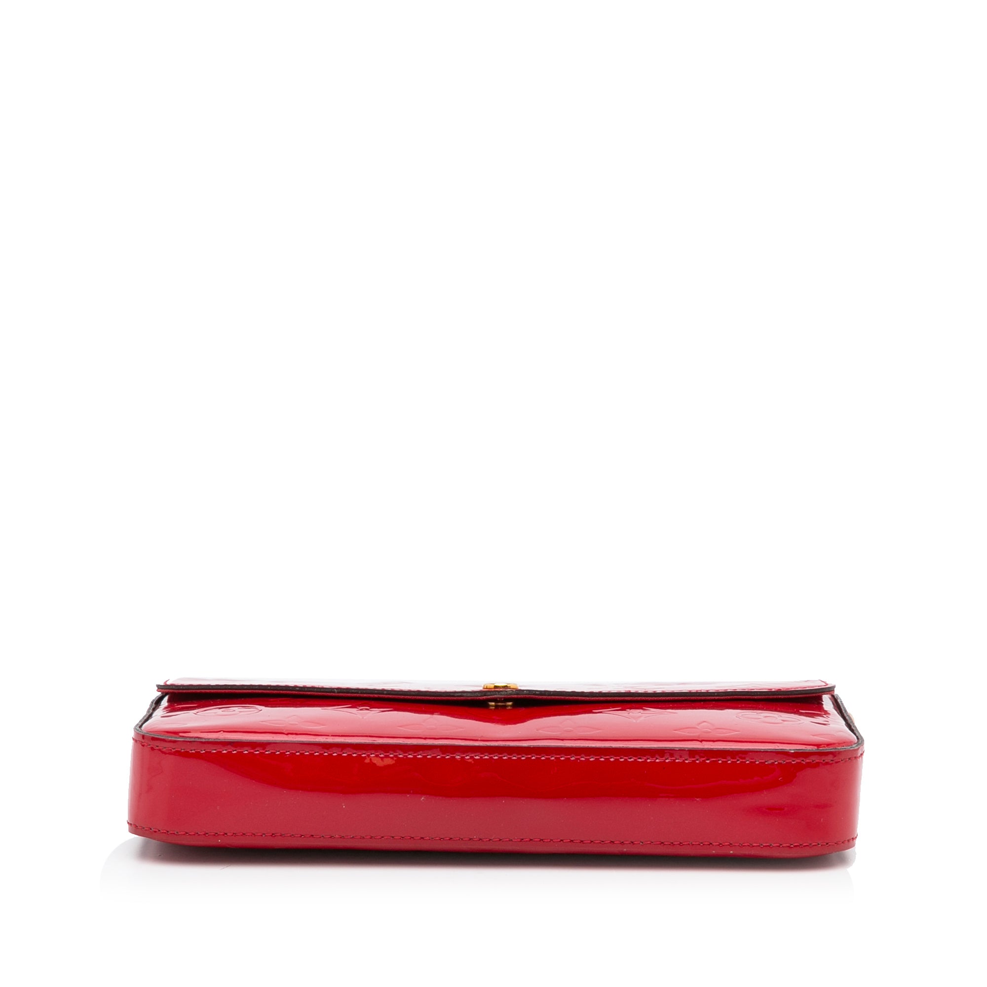 Louis Vuitton Red Monogram Vernis Pochette Felicie Leather Patent