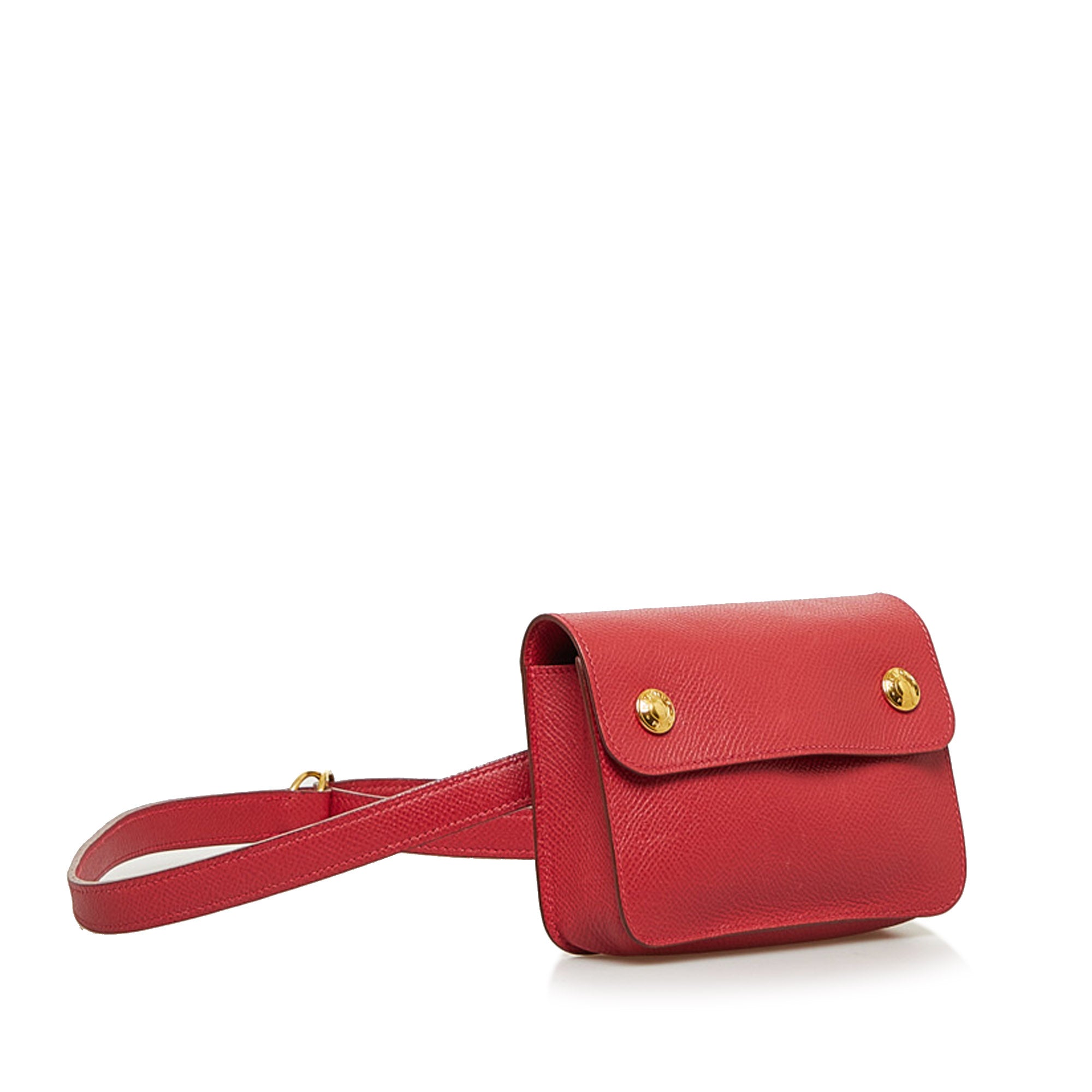 Red Hermes Courchevel Pochette Bumbag Belt Bag