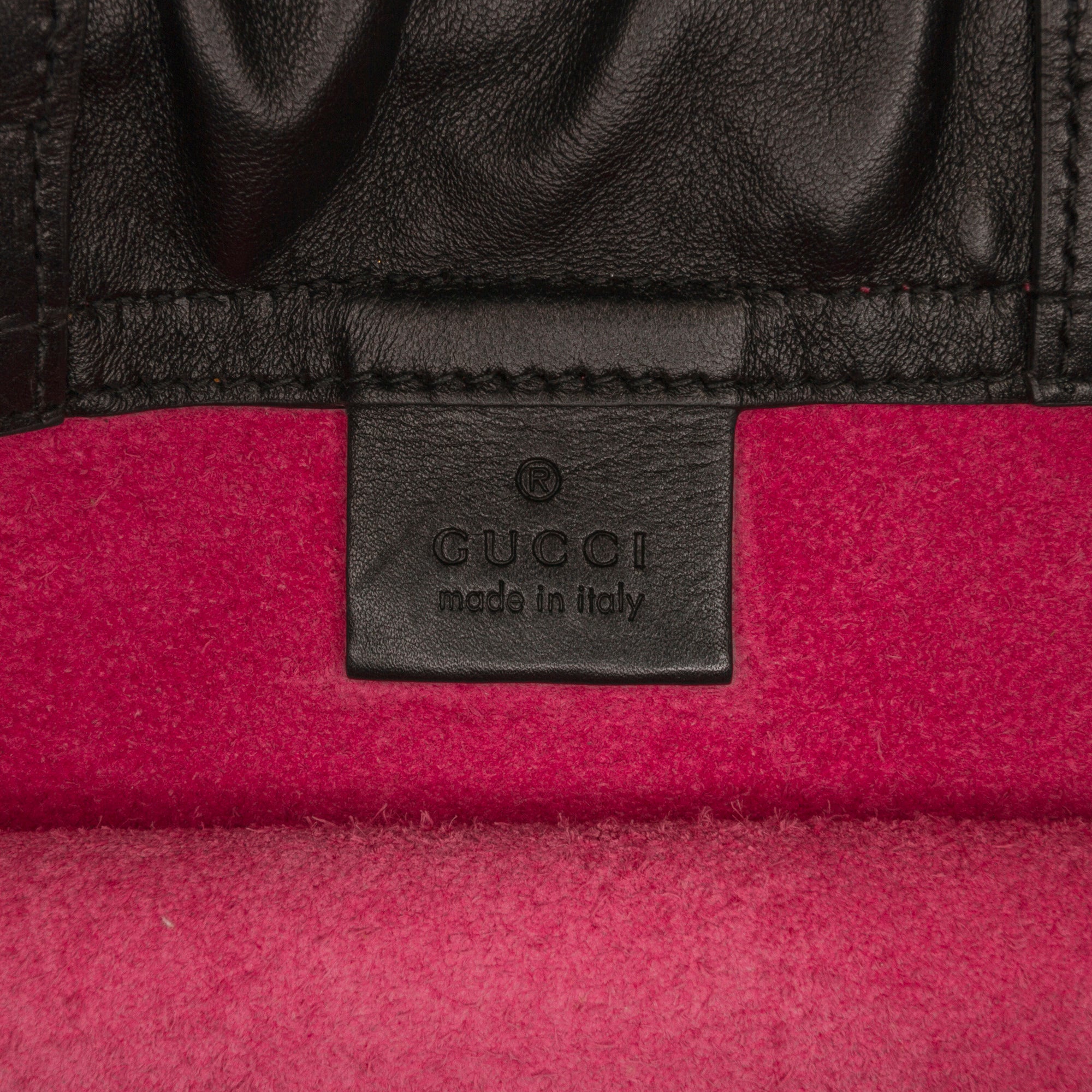 Pink Gucci Logo Drawstring Backpack