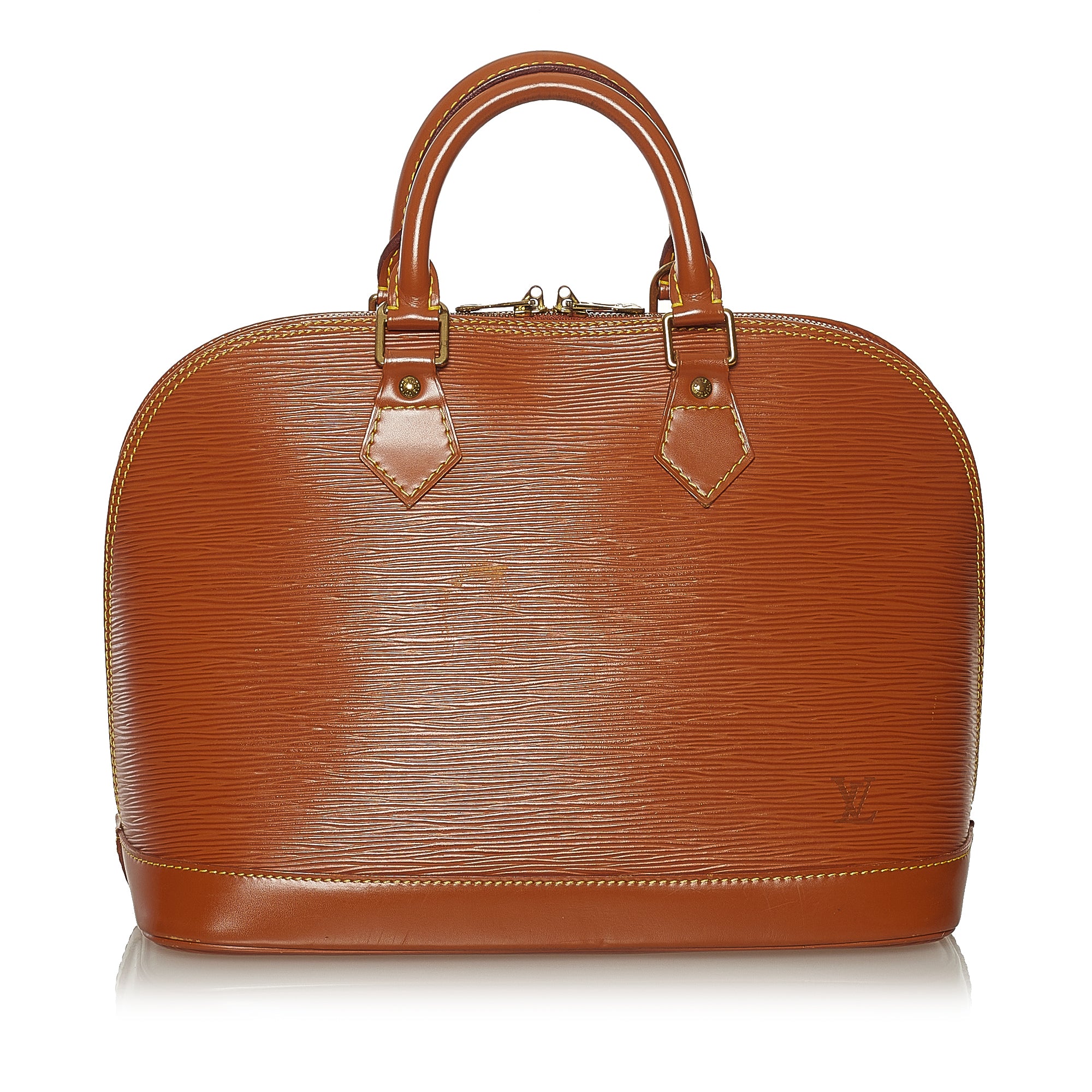 LOUIS VUITTON LV Alma Hand Bag Epi Leather Brown