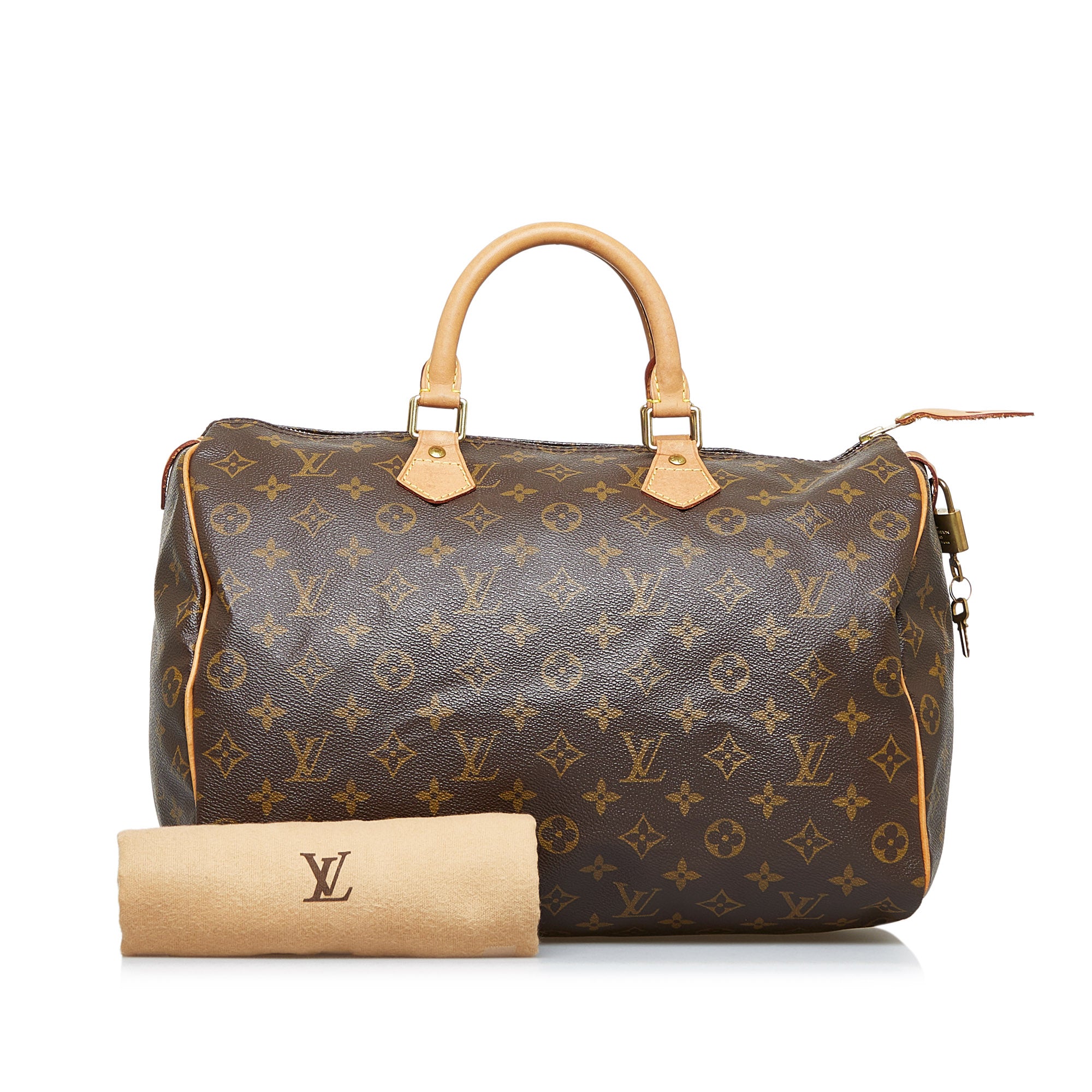 Brown Louis Vuitton Monogram Speedy 35 Boston Bag
