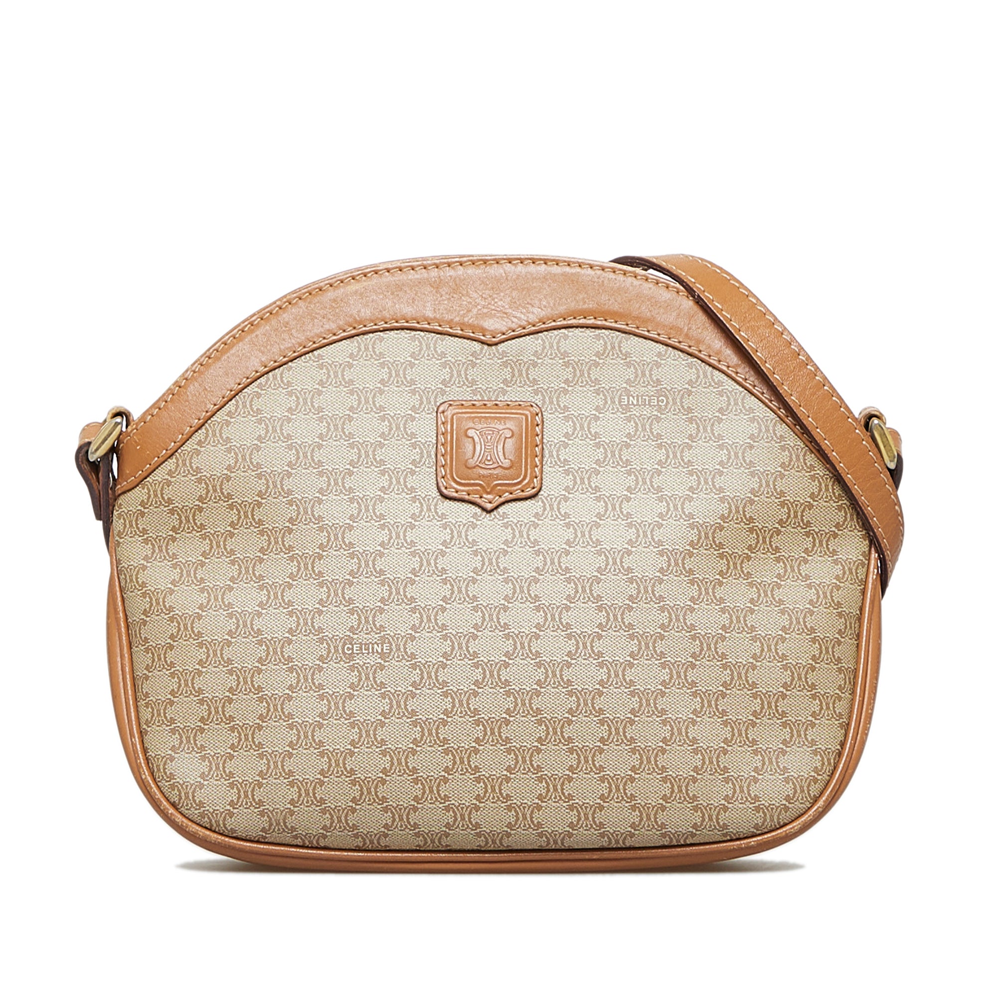 celine Beige Celine Macadam Crossbody Bag