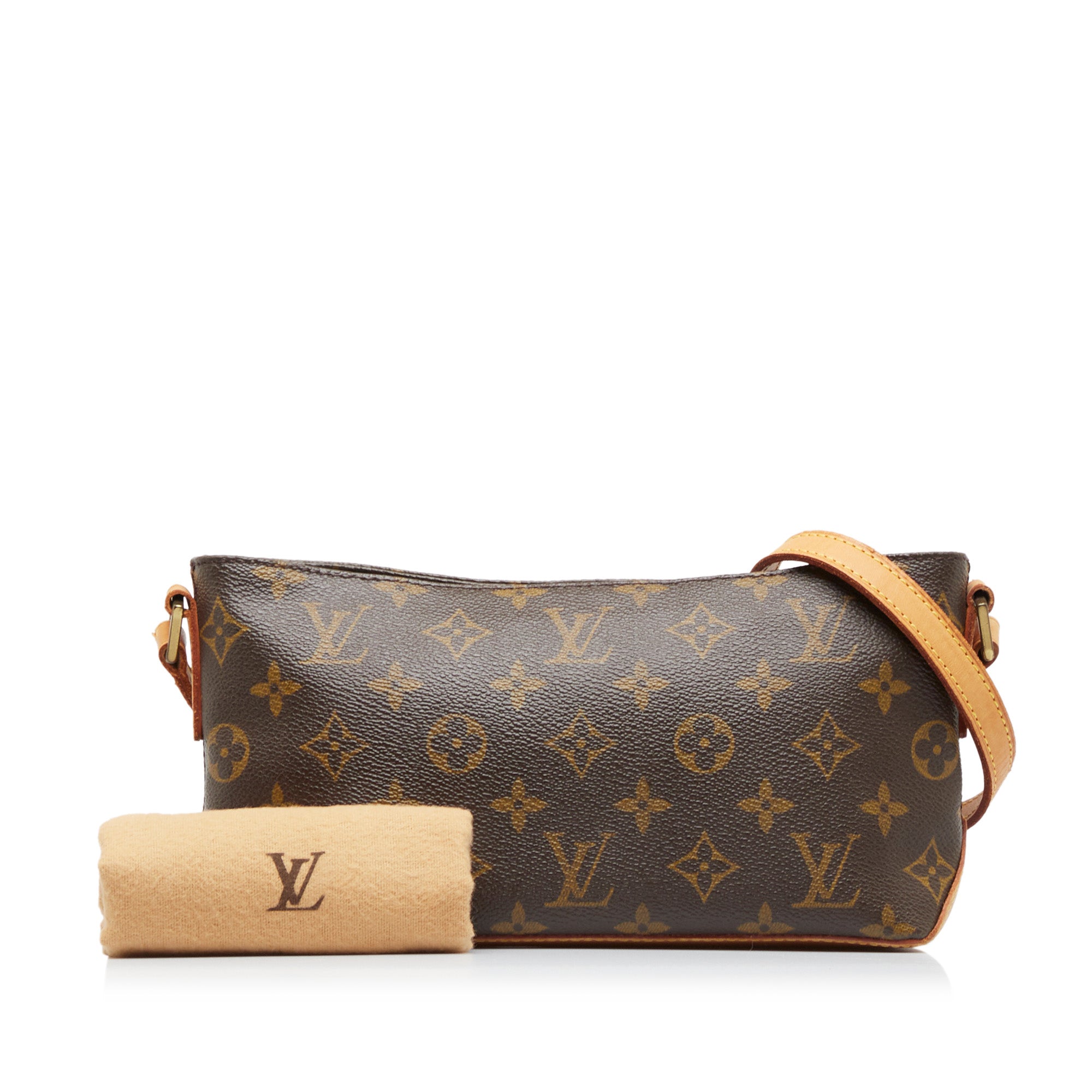 Auth Louis Vuitton Monogram Trotteur Shoulder Bag Crossbody Bag