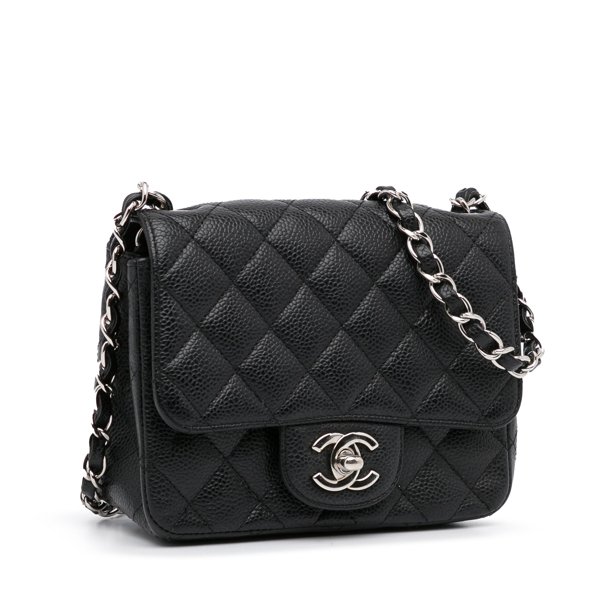 Chanel Vintage Chanel Boston Speedy Black Caviar Leather Hand Bag +