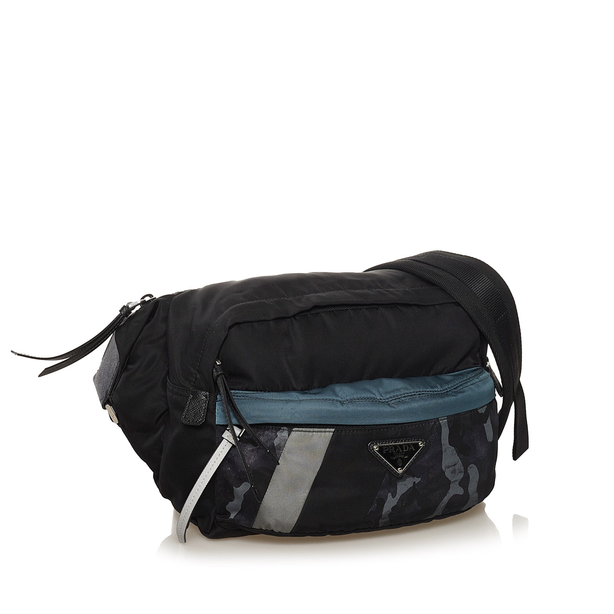 PRADA, Nylon Pocket Belt Bag, Unisex, Black