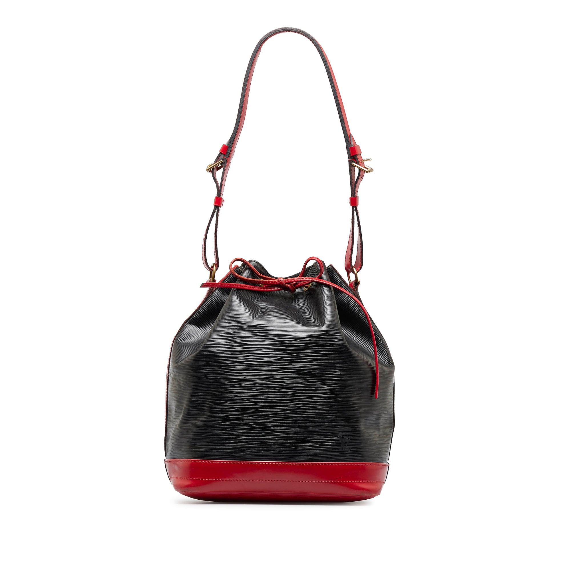 Louis Vuitton Black Leather Bag Adjustable Shoulder Strap Louis Vuitton