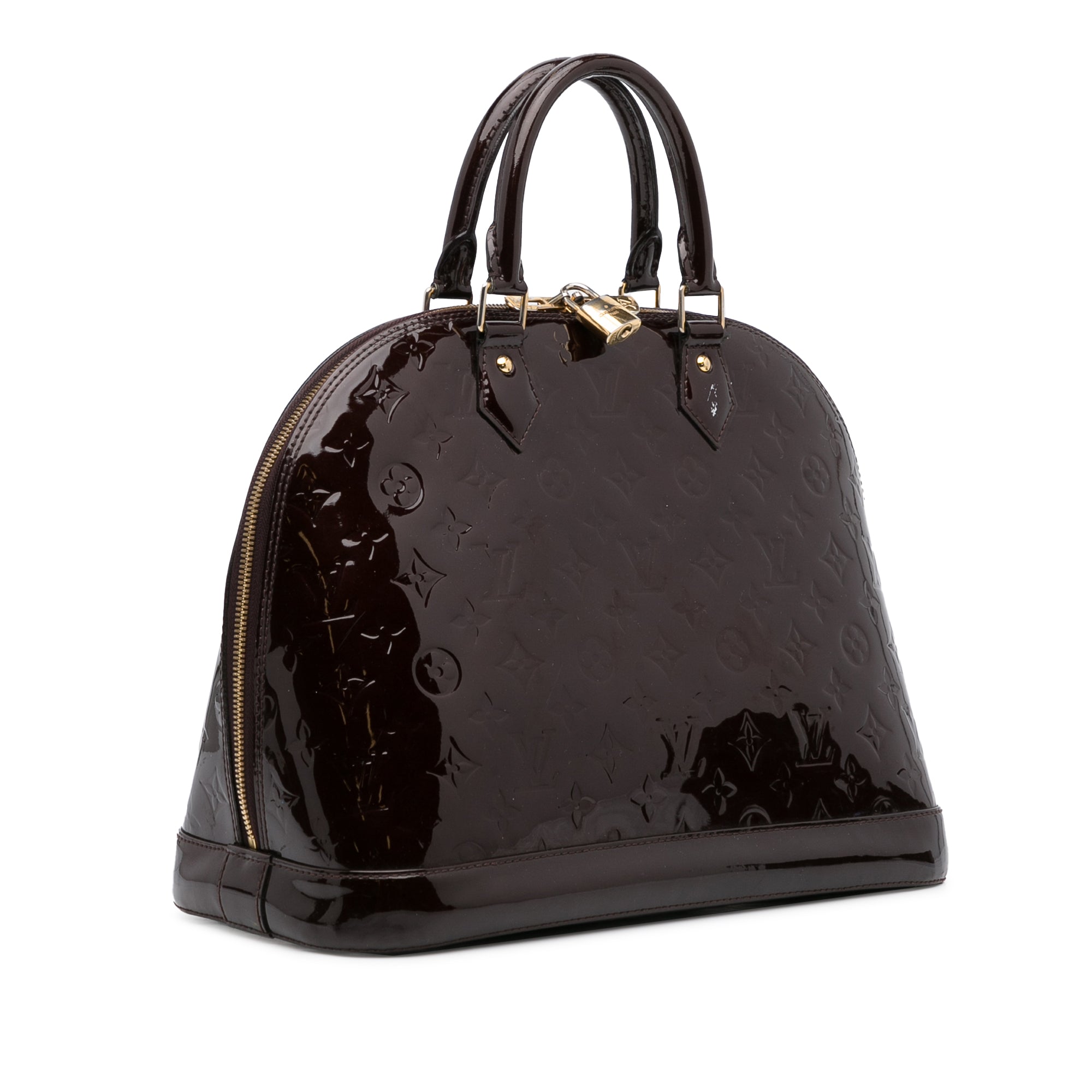 Louis Vuitton Alma Purple Patent Leather Handbag (Pre-Owned)