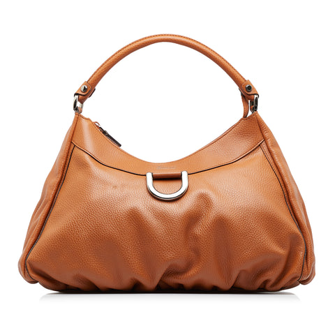  Gucci Women's Pre-Loved Abbey D-Ring Hobo Bag, Brown