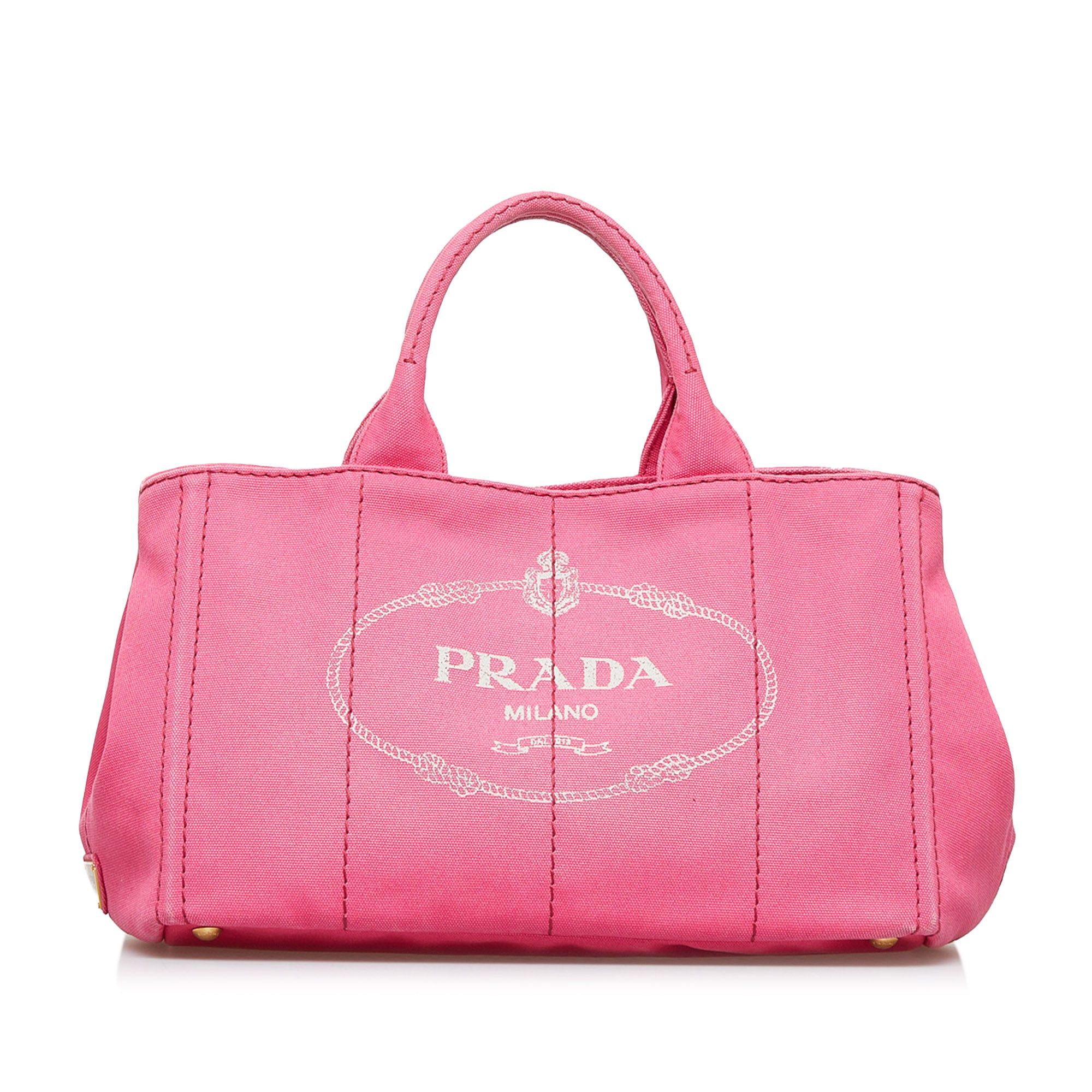 Pink Prada Canapa Logo Satchel | Designer Revival