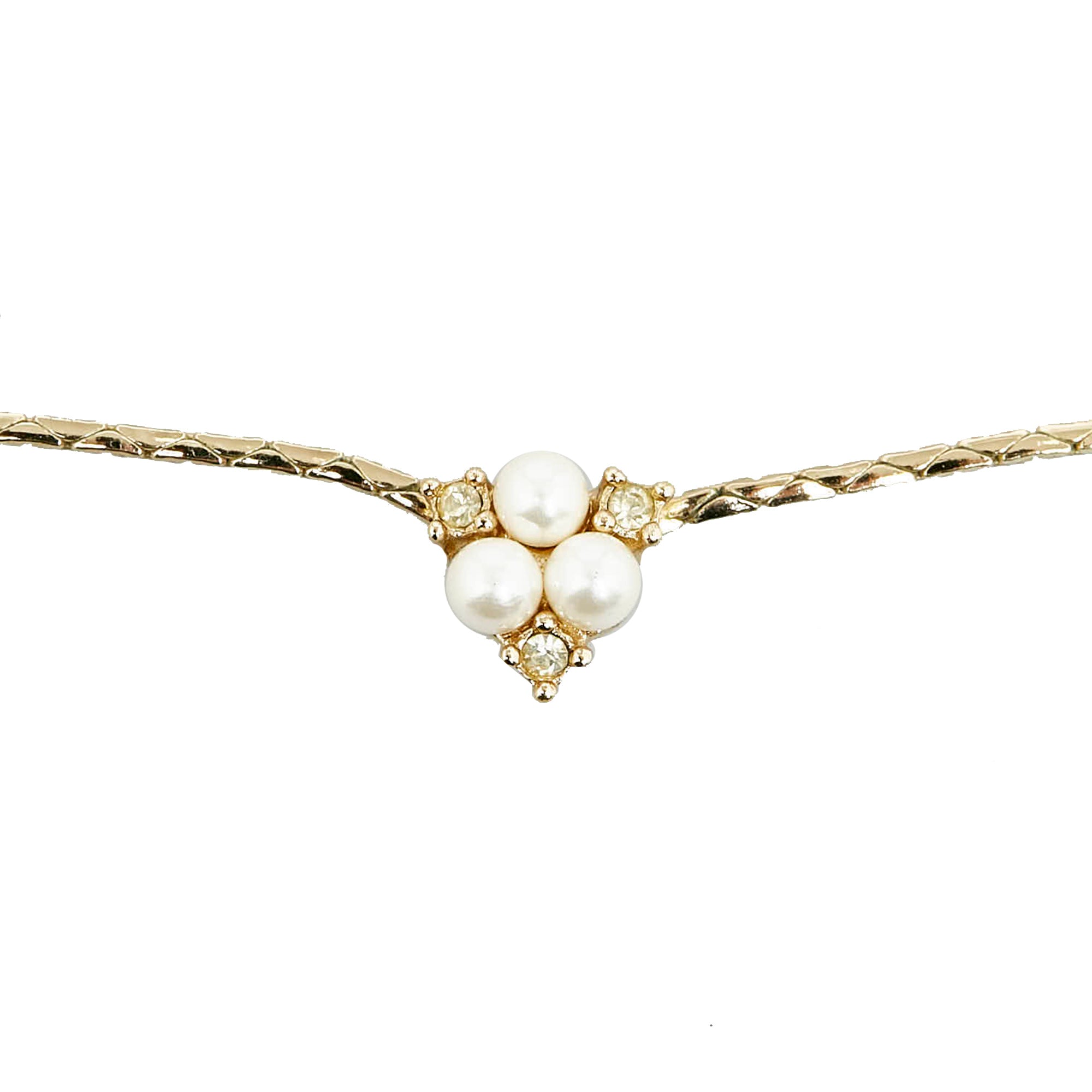 Vintage Louis Vuitton Necklace Choker Necklace Gold Pearl 