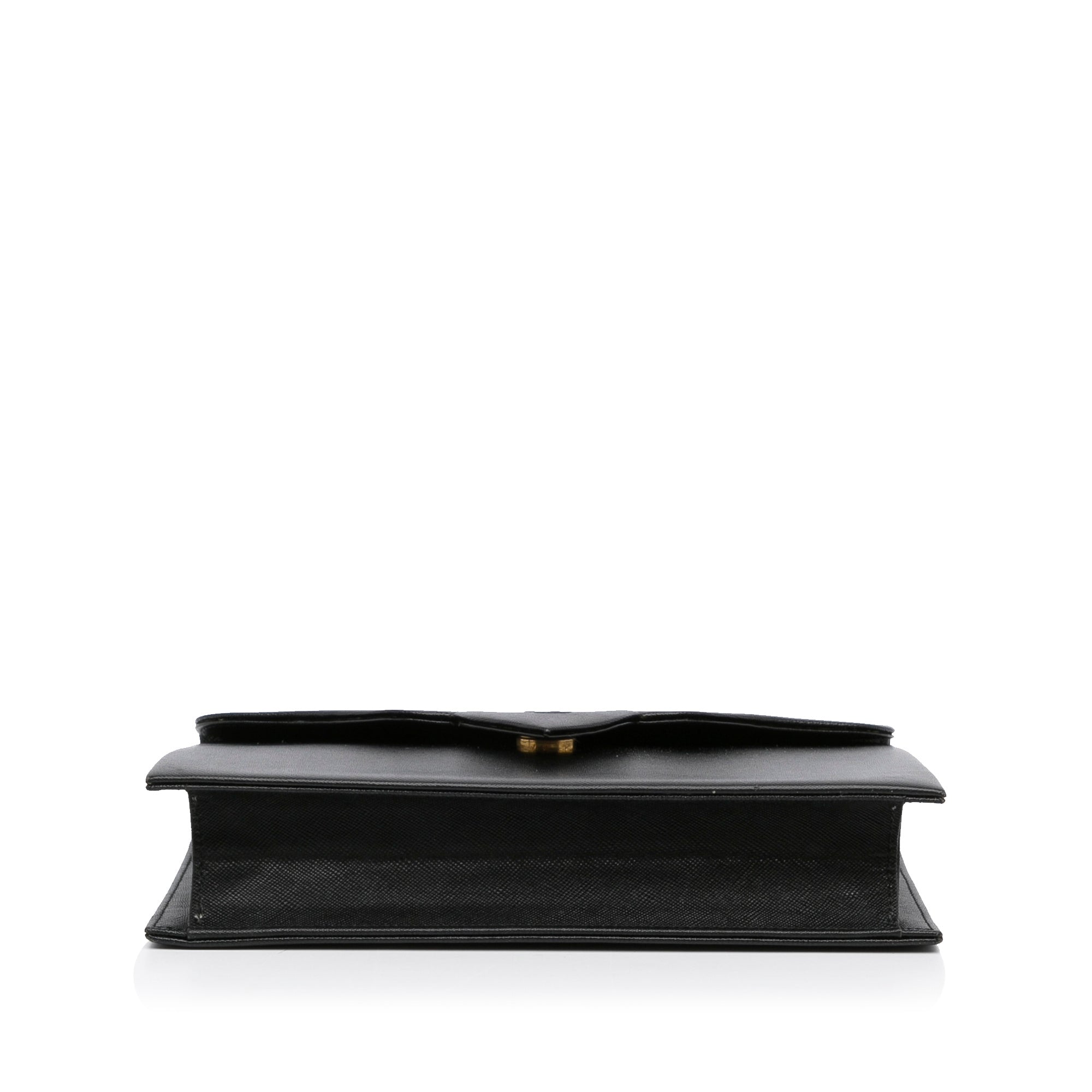 Black YSL Calf Leather Clutch