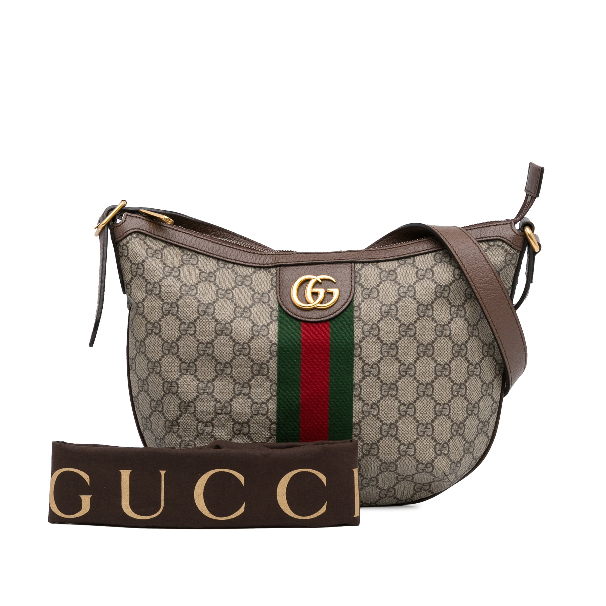 Gucci Brown GG Half-Moon Bag