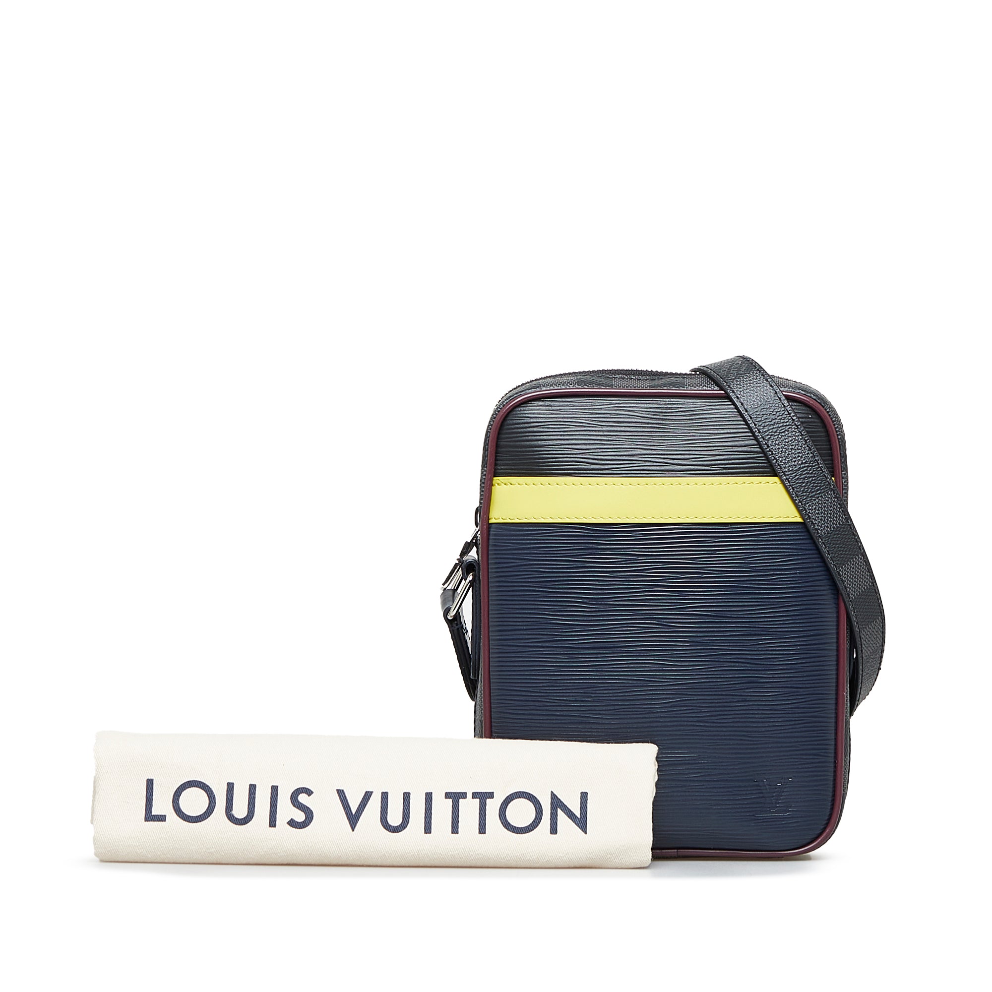 Louis Vuitton Black Epi Danube Initial Leather Crossbody CBOWRZSA