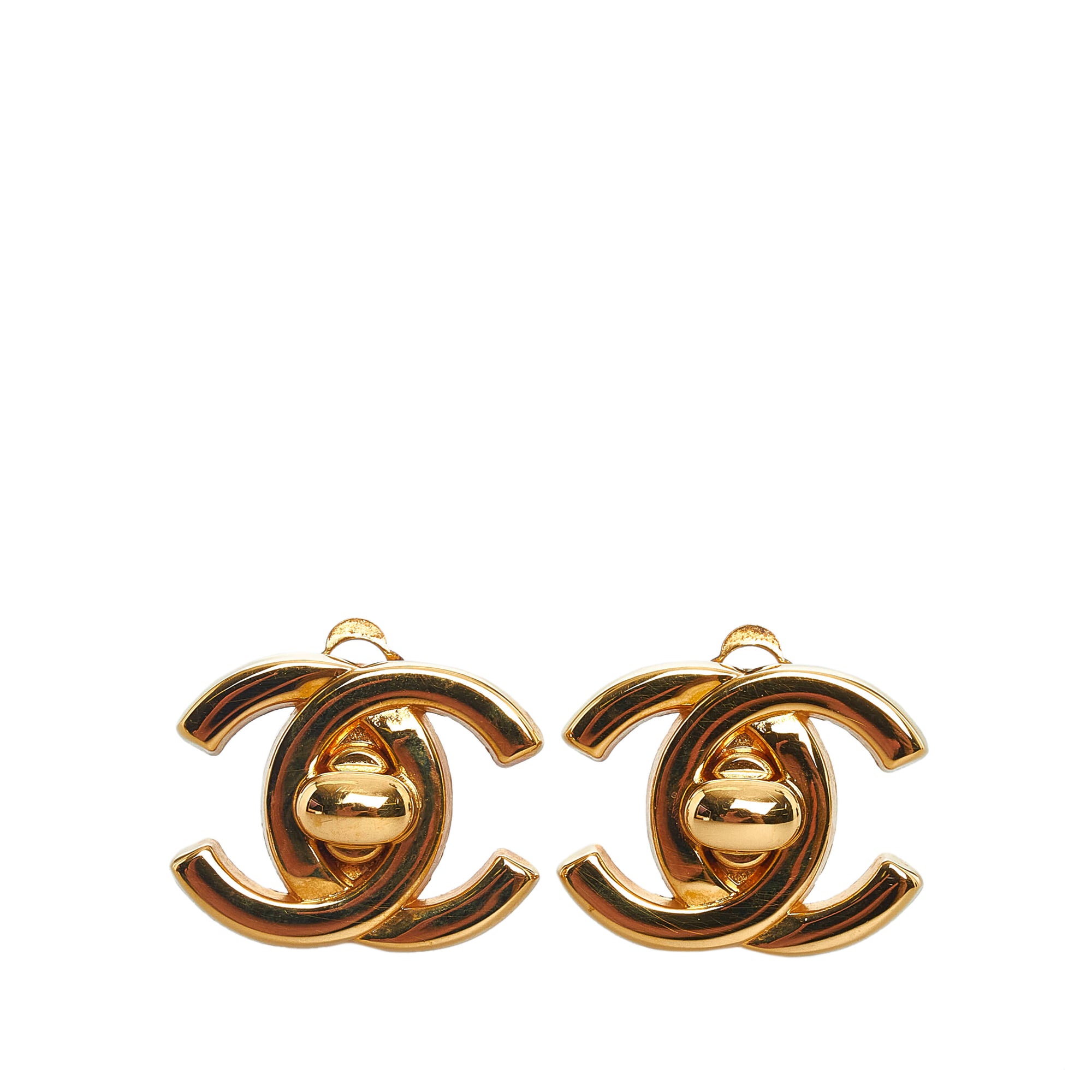 Chanel Earrings Gold Coco Mark Design GP B20 A CHANEL Ladies Clip Type
