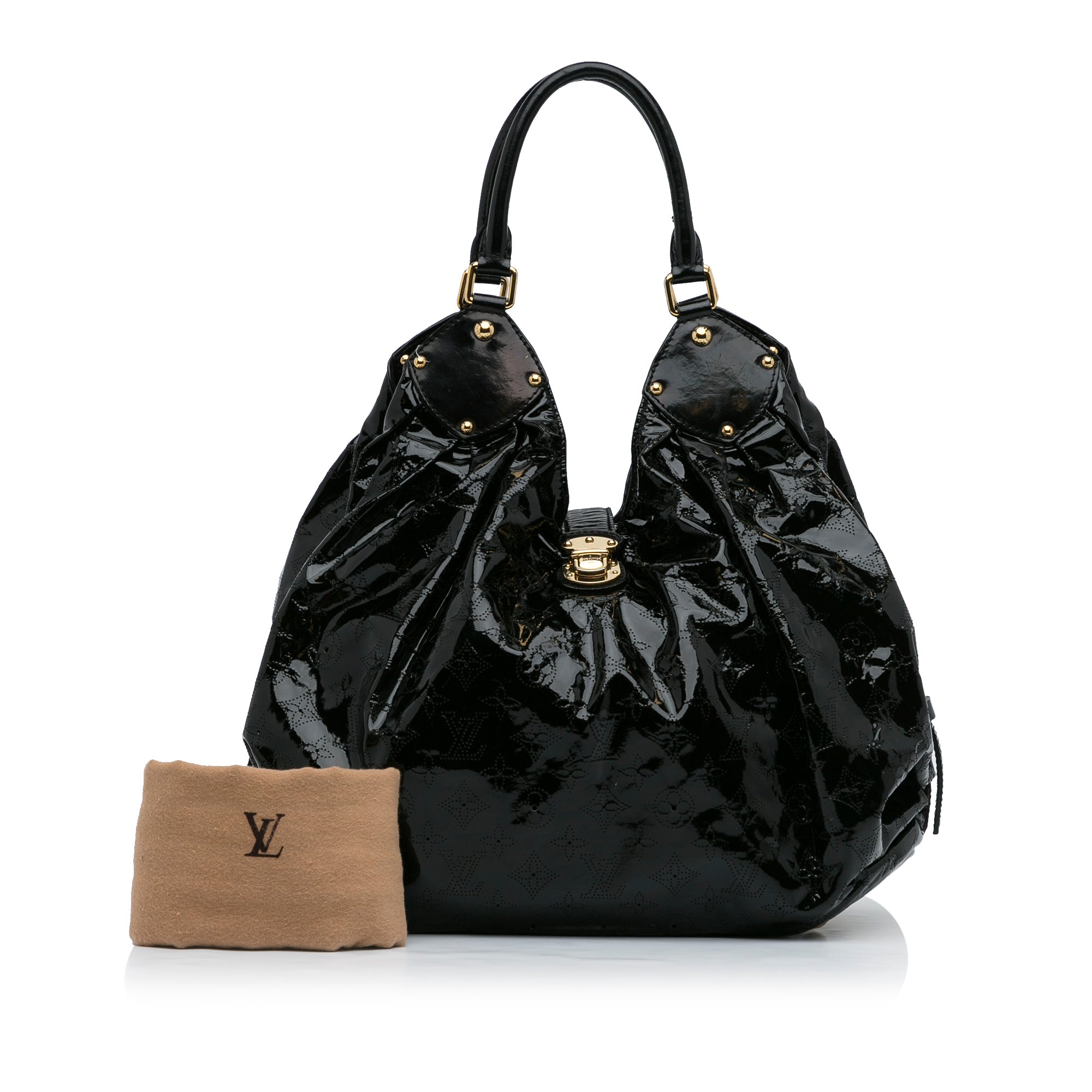 LOUIS VUITTON Mahina XL Patent Leather Shoulder Bag Black