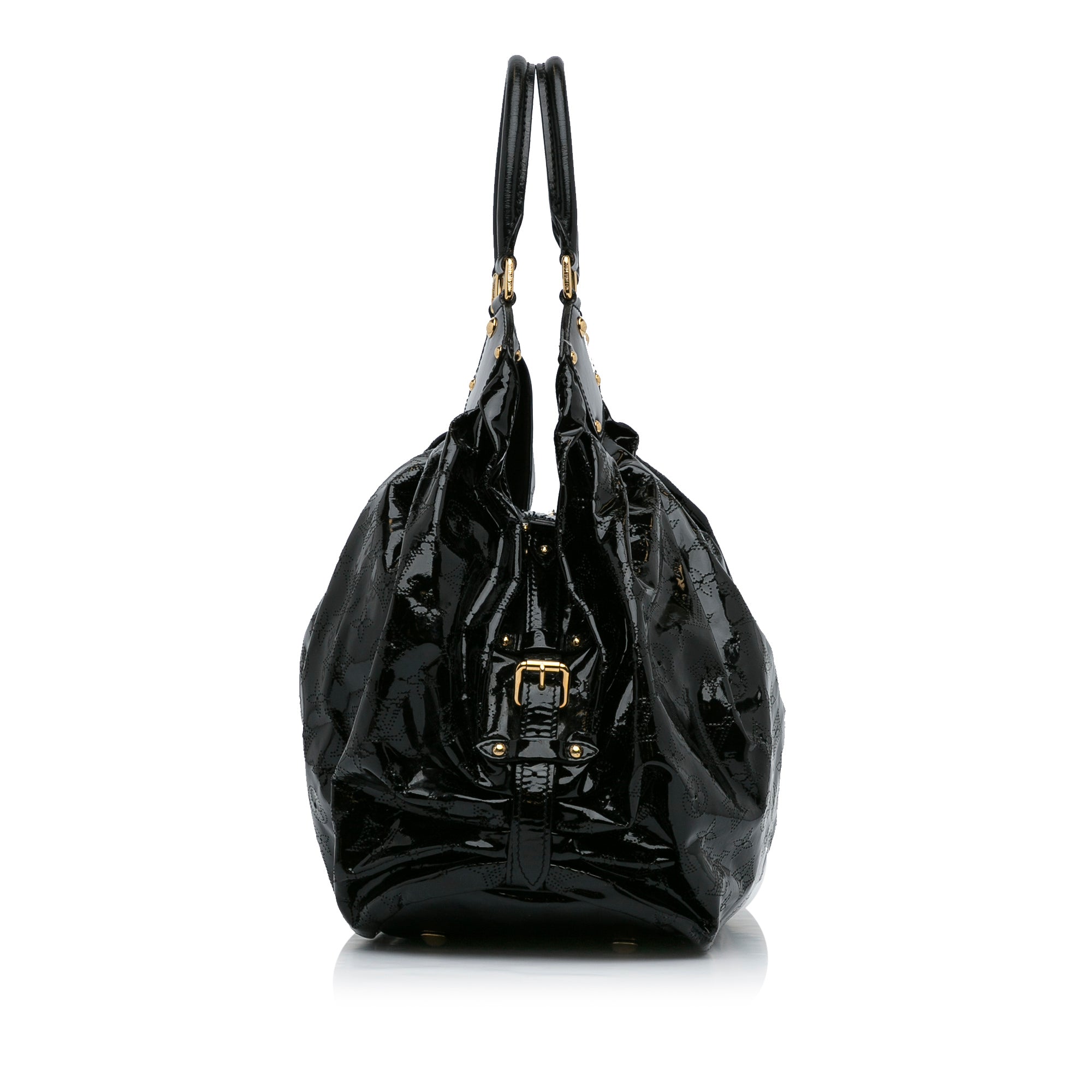 Pre-owned LOUIS VUITTON Surya Mahina Black Leather Shoulder Tote