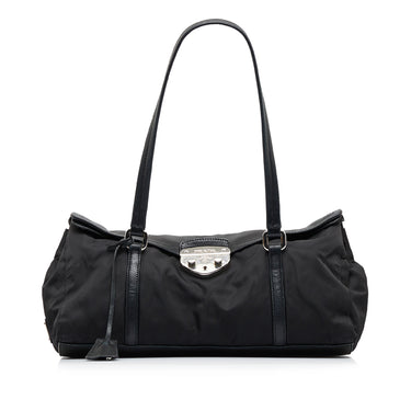 Black Prada Cleo Flap Shoulder Bag – Designer Revival