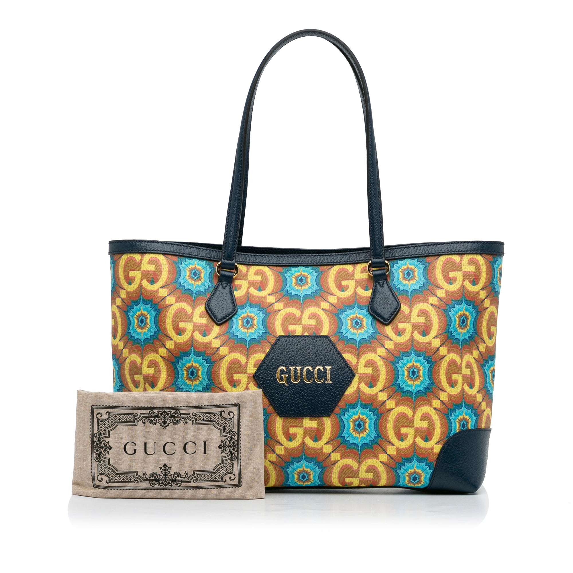 GUCCI Ophidia medium leather-trimmed printed coated-canvas tote