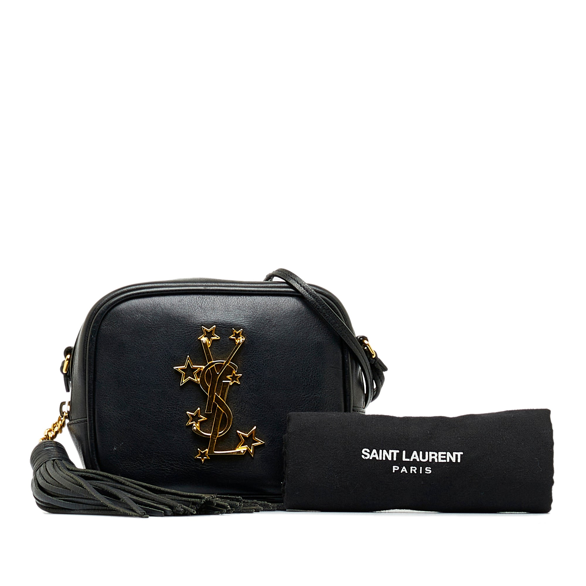 Saint Laurent Black Canvas Rivington Case Messenger Bag