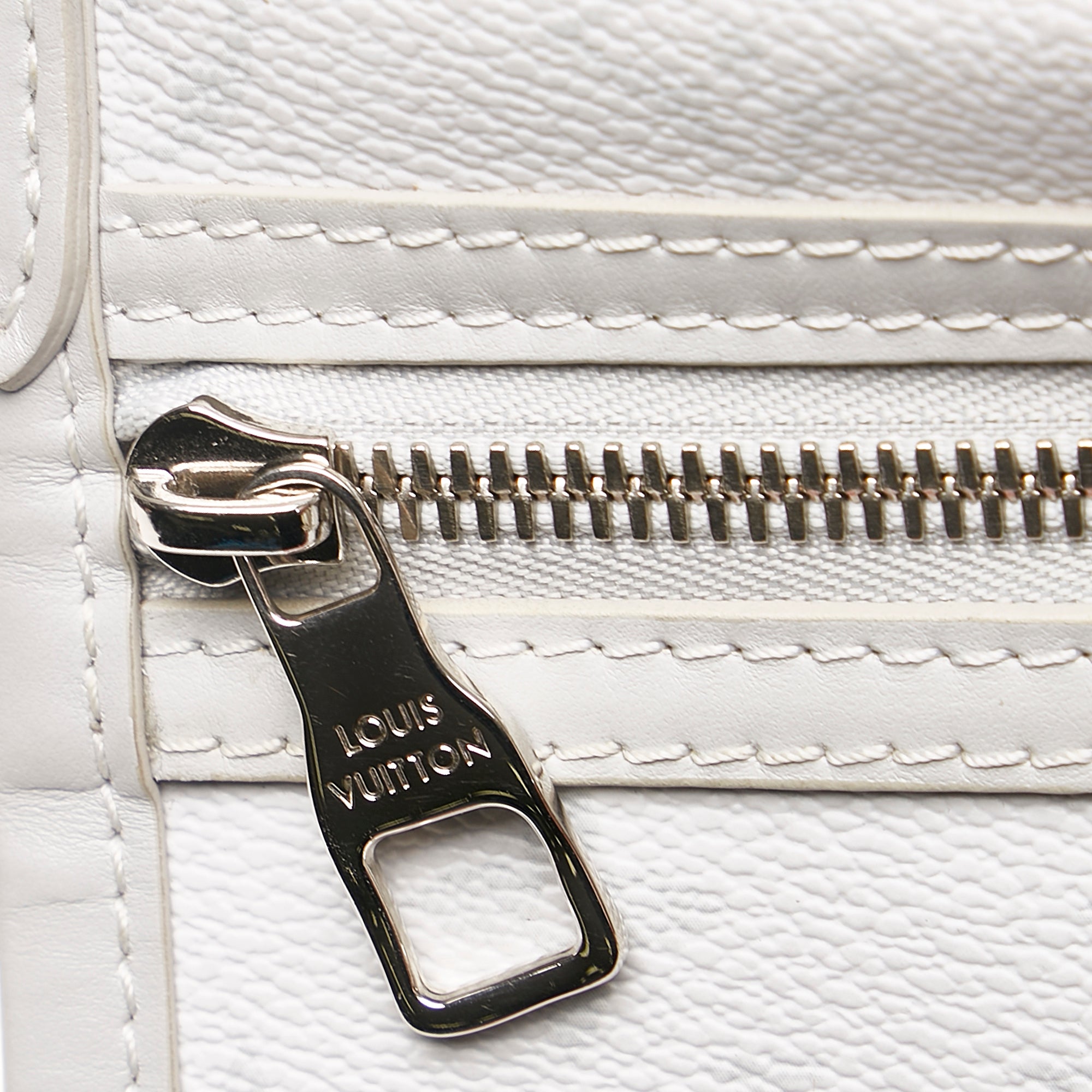 White Louis Vuitton Monogram Logo Story Double Flat – Designer Revival