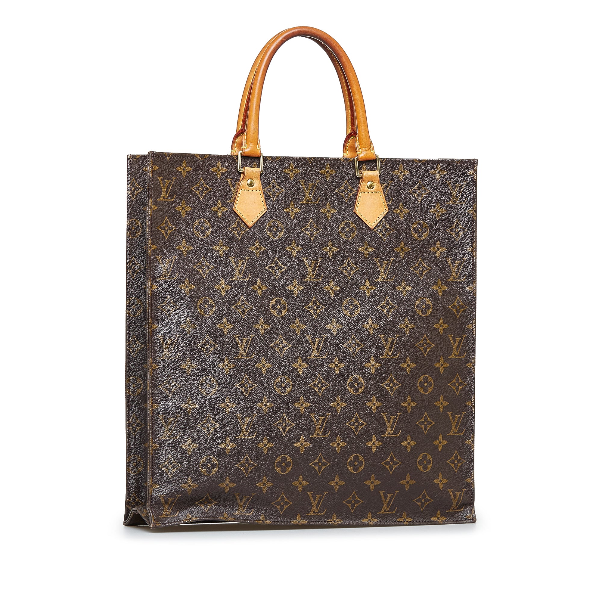 Louis Vuitton Sac Plat Shopping Bag and Brown Leather