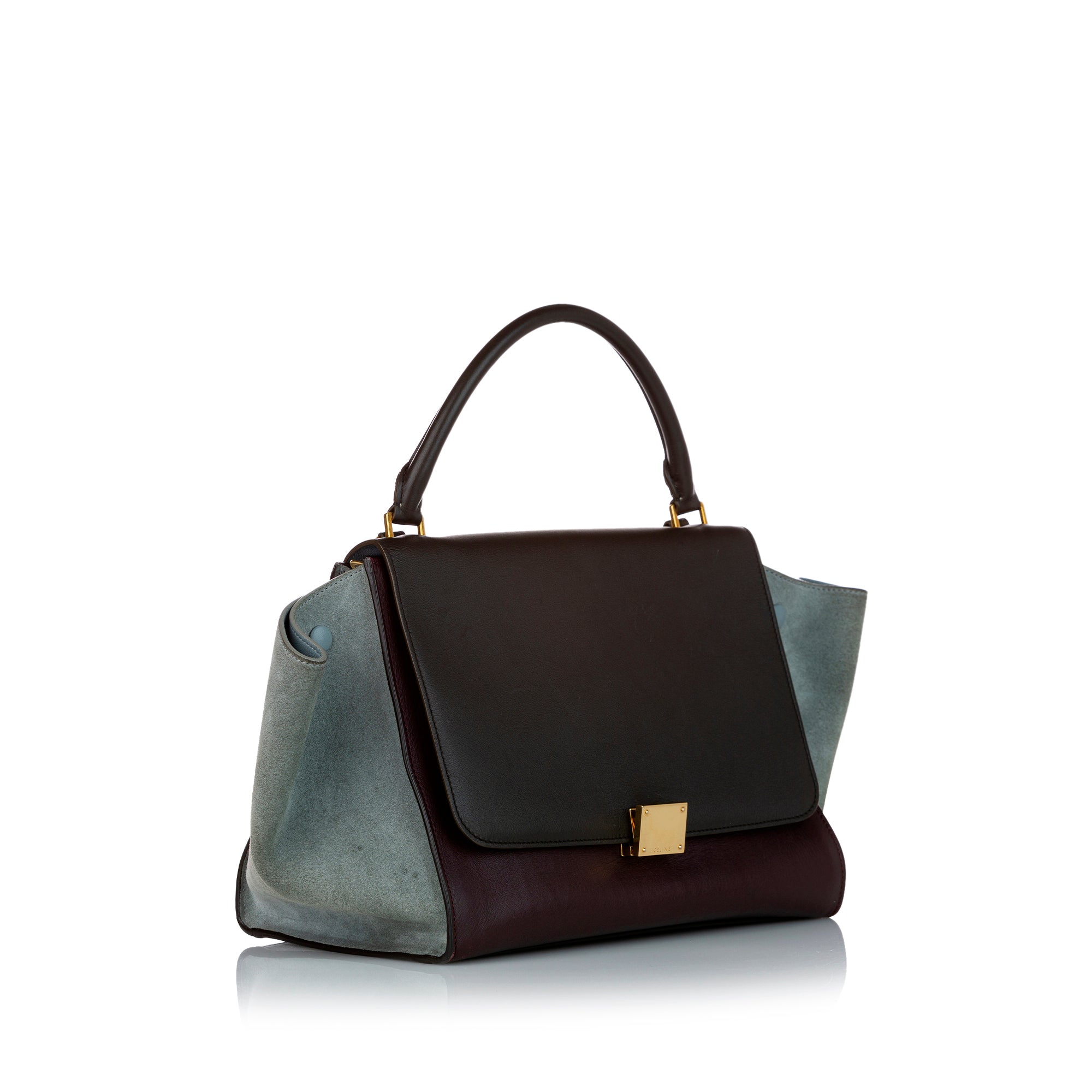 Celine Trapeze Medium Women's Leather,Canvas Handbag,Shoulder Bag