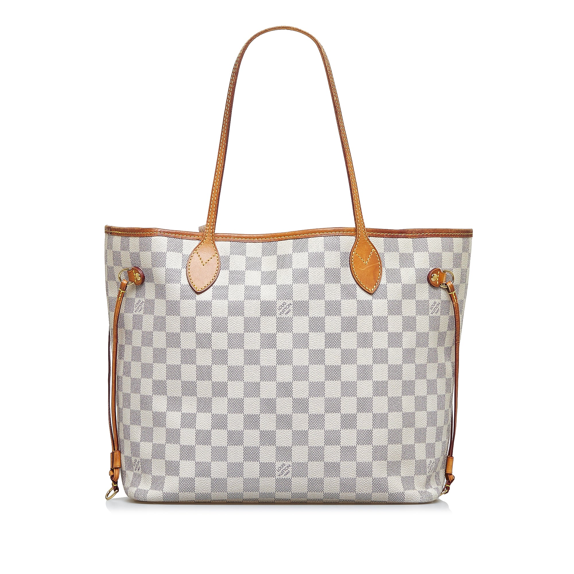 Louis Vuitton Hand Bag Neverfull MM Tote Bag - Whites Damier Azur