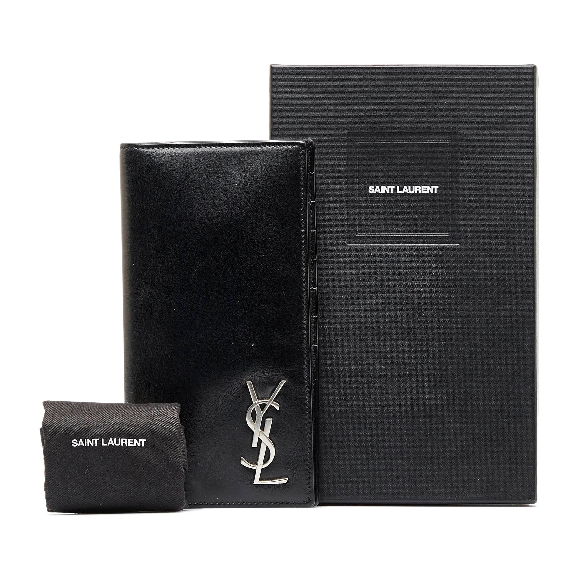 Black Saint Laurent Monogram Leather Long Wallet